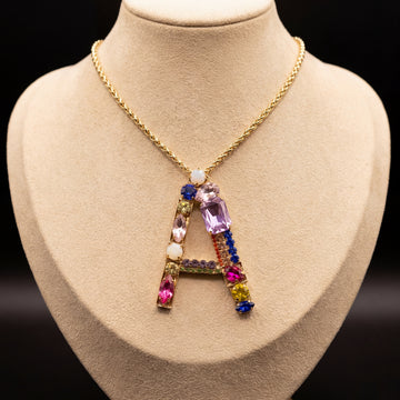 Collana lettera A - Oro Giallo - Collana lettera a   variante 1
