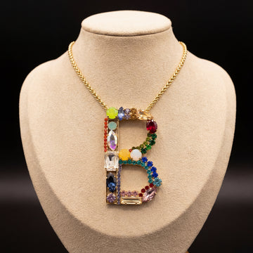 Collana lettera B - Oro Giallo - Collana lettera b   variante 1