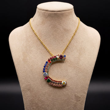 Collana lettera C - Oro Giallo - Collana lettera c   variante 1