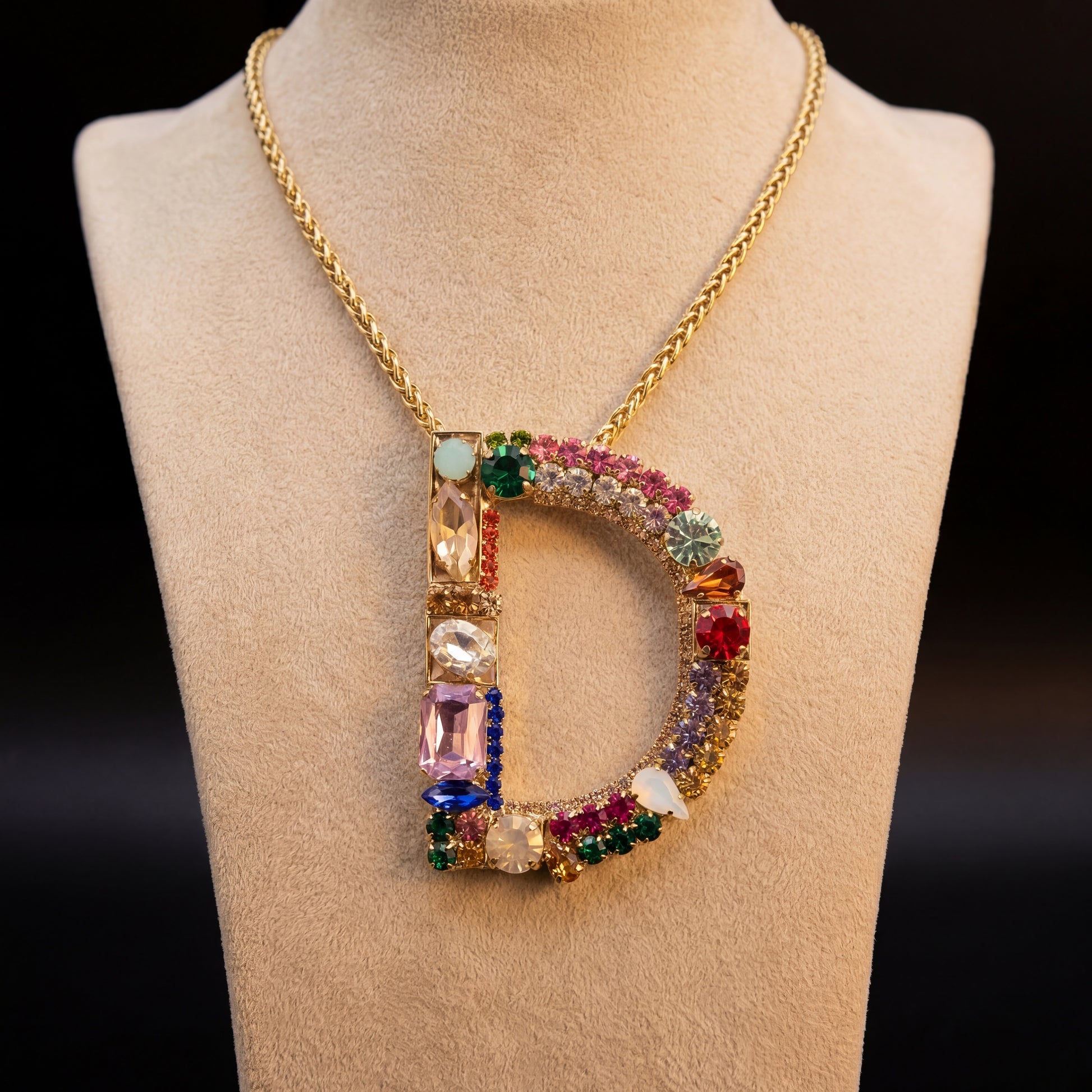 Collana lettera D - Oro Giallo - Collana lettera d   variante 2