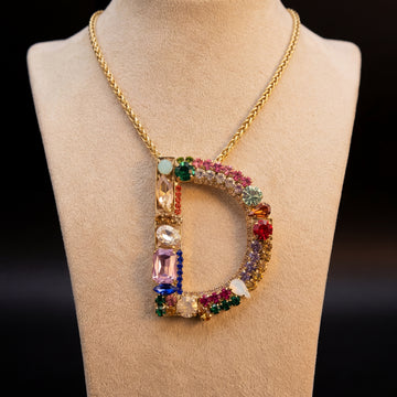 Collana lettera D - Oro Giallo - Collana lettera d   variante 2