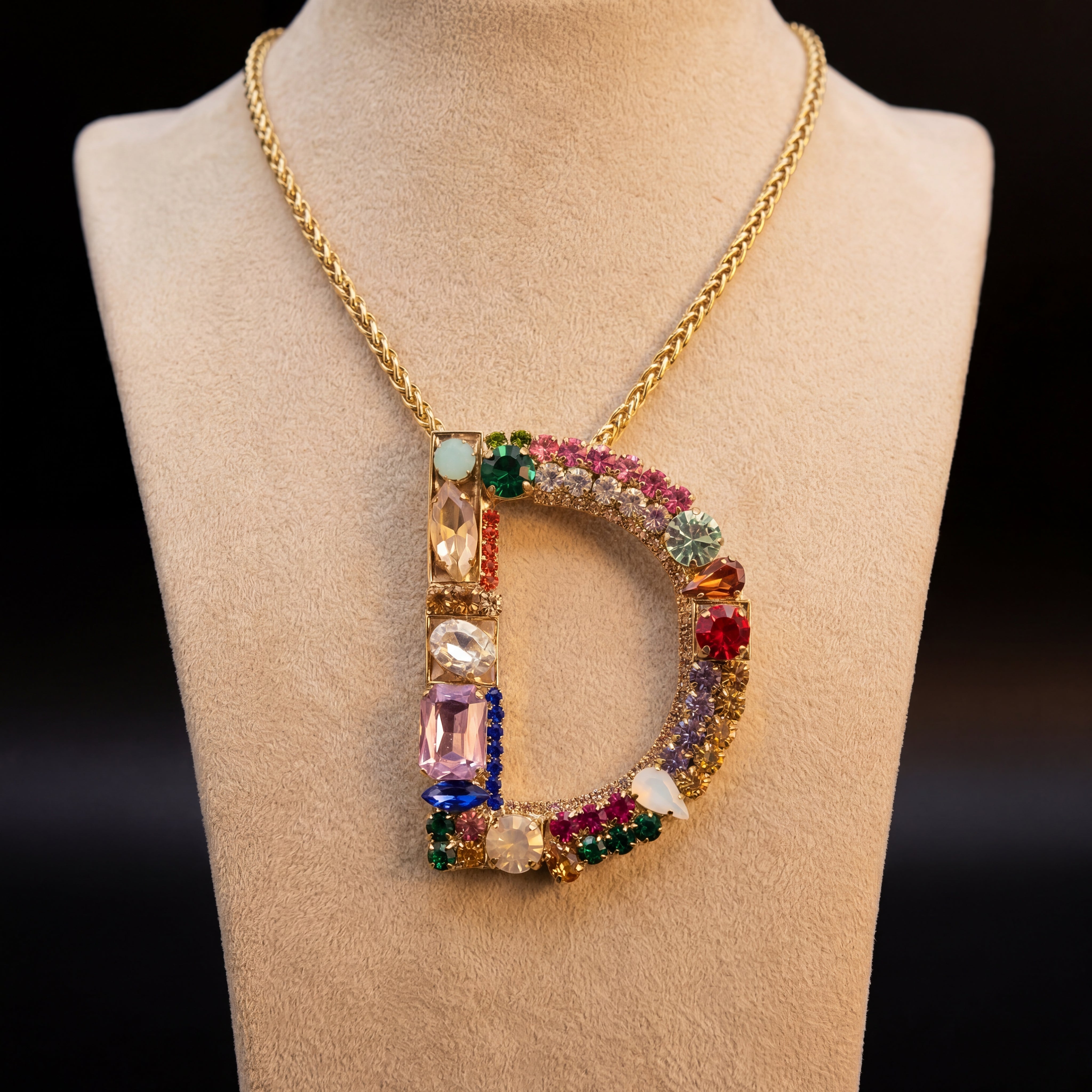 Collana lettera D - Oro Giallo - Collana lettera d   variante 2