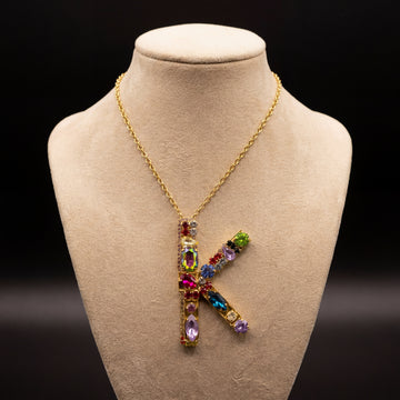 Collana lettera K - Oro Giallo - Collana lettera k   variante 2