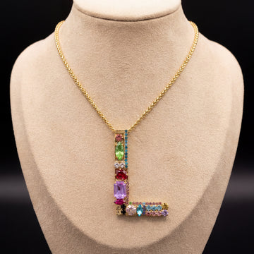 Collana lettera L - Oro Giallo - Collana lettera l   variante 1