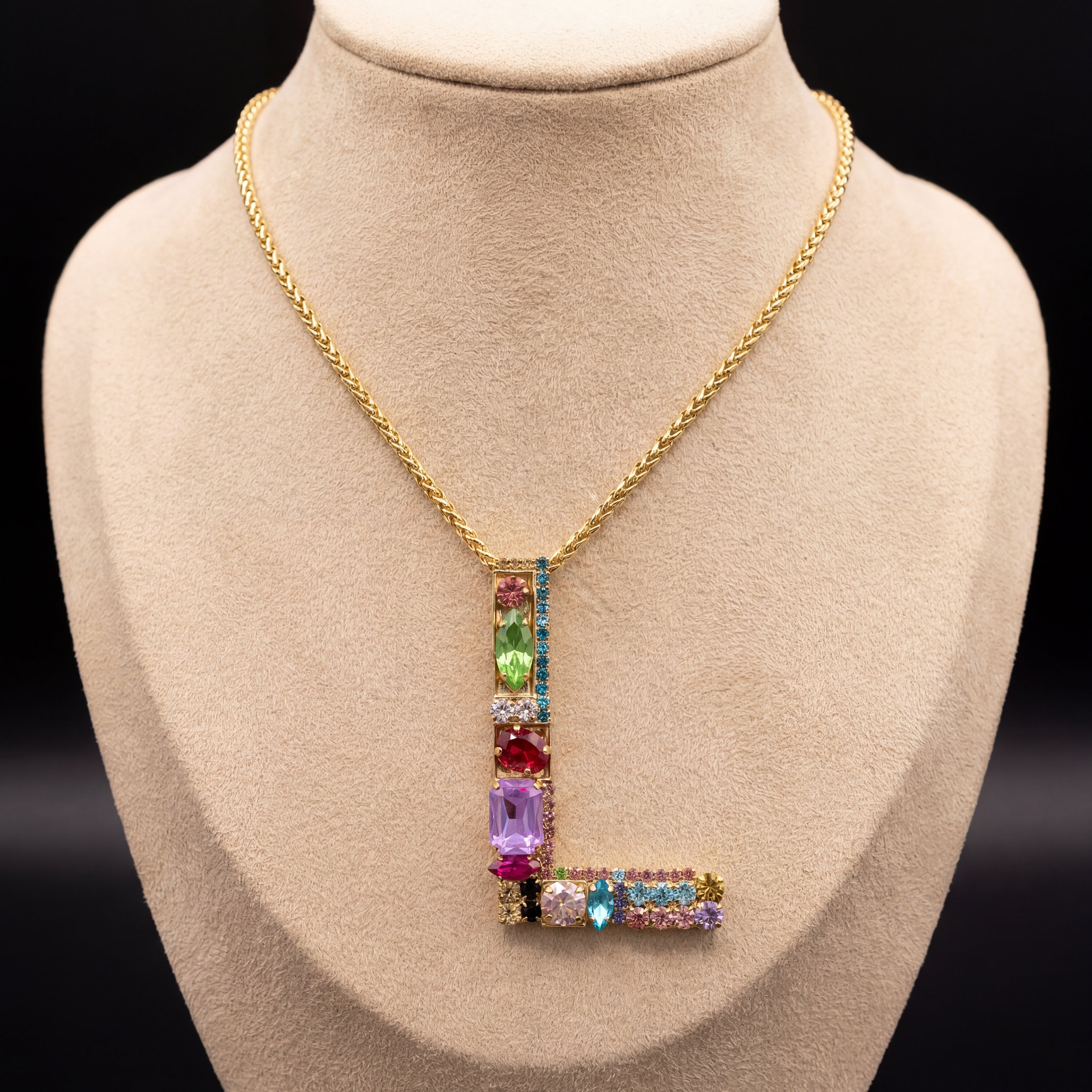 Collana lettera L - Oro Giallo - Collana lettera l   variante 1