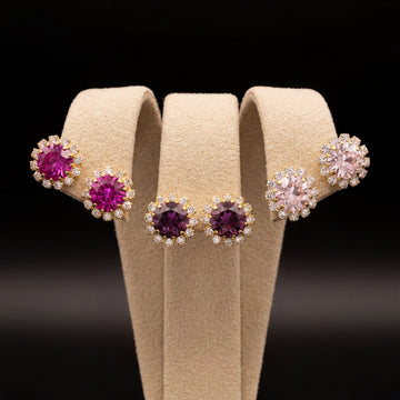 Orecchini corona 39 - Oro Giallo - Corona 39 Rosa Chiaro