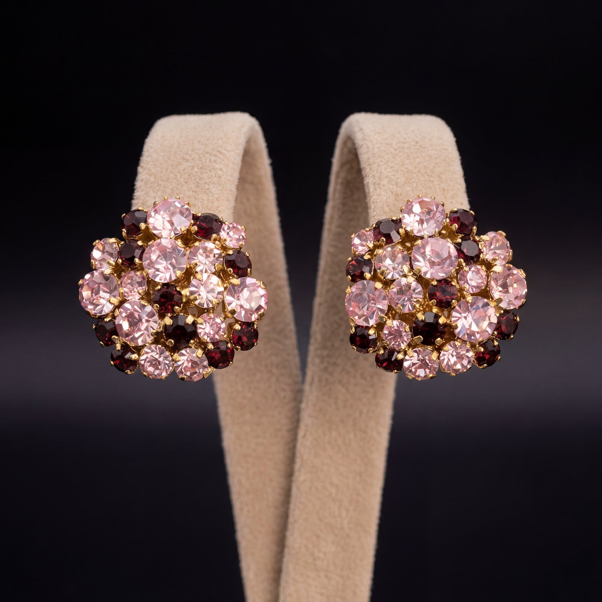 Freya orecchini - Oro Giallo - Rosa Chiaro Burgundy