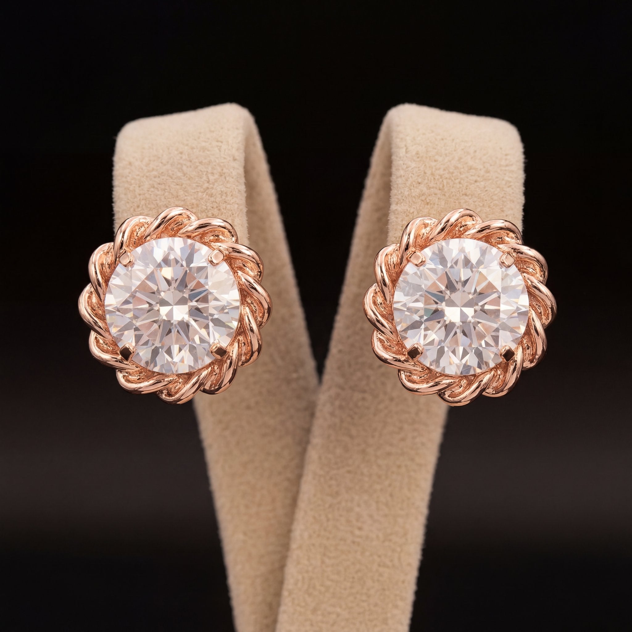 Orecchini Groumette - Oro Rosa - Base argento