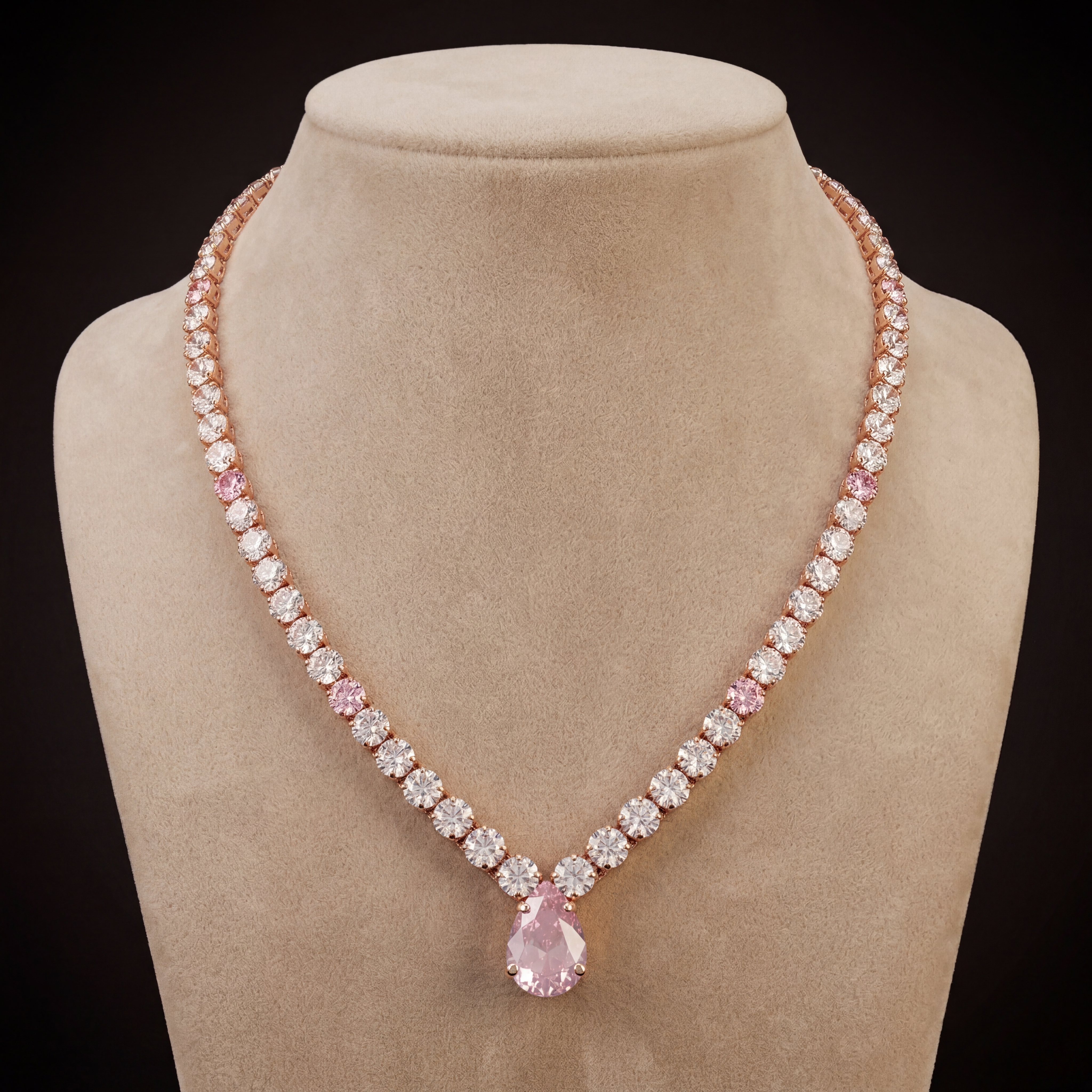 Sorina collana - Oro Rosa - CRYSTAL + ROSA CHIARO