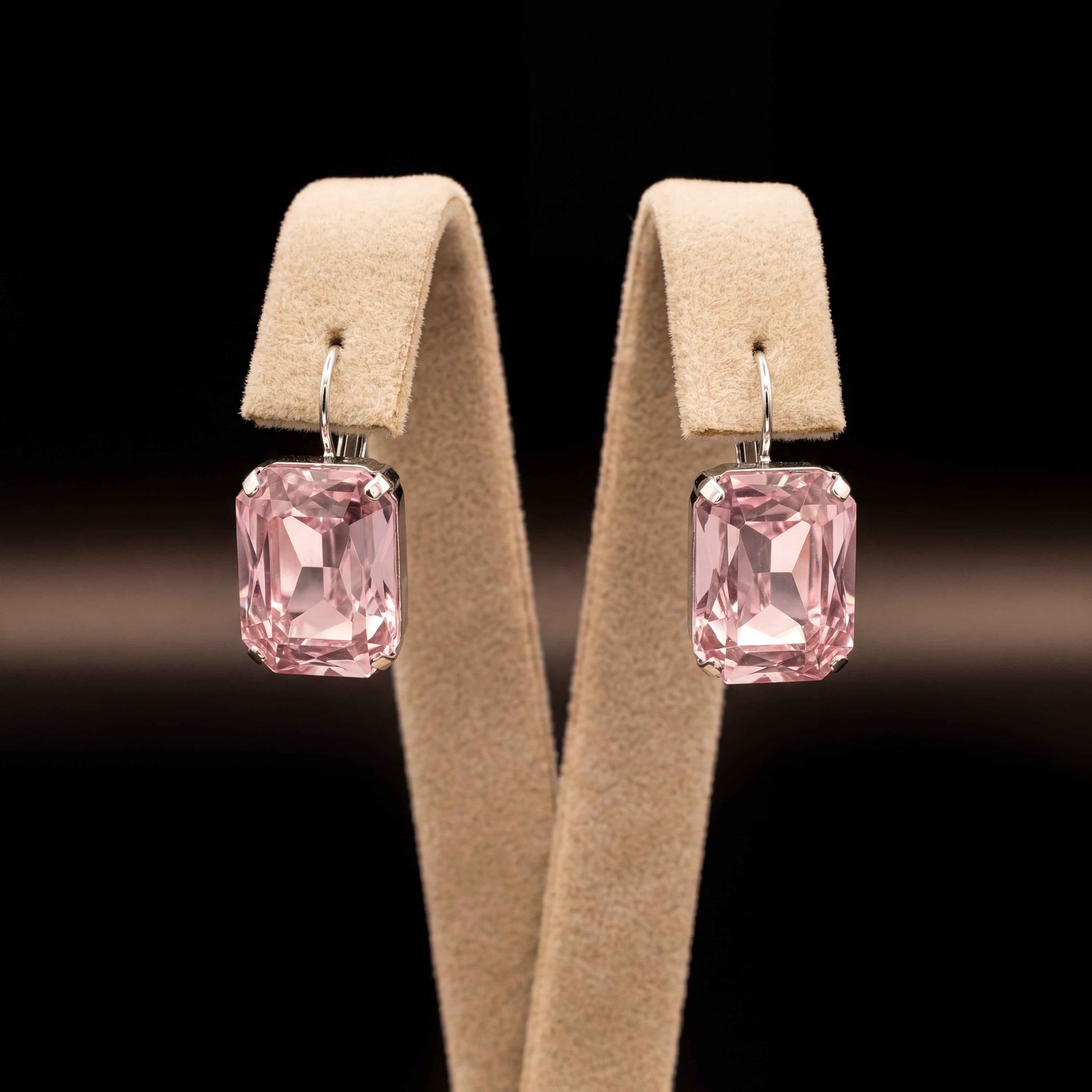 Ottagono orecchini monachella - Argento - Rosa Chiaro