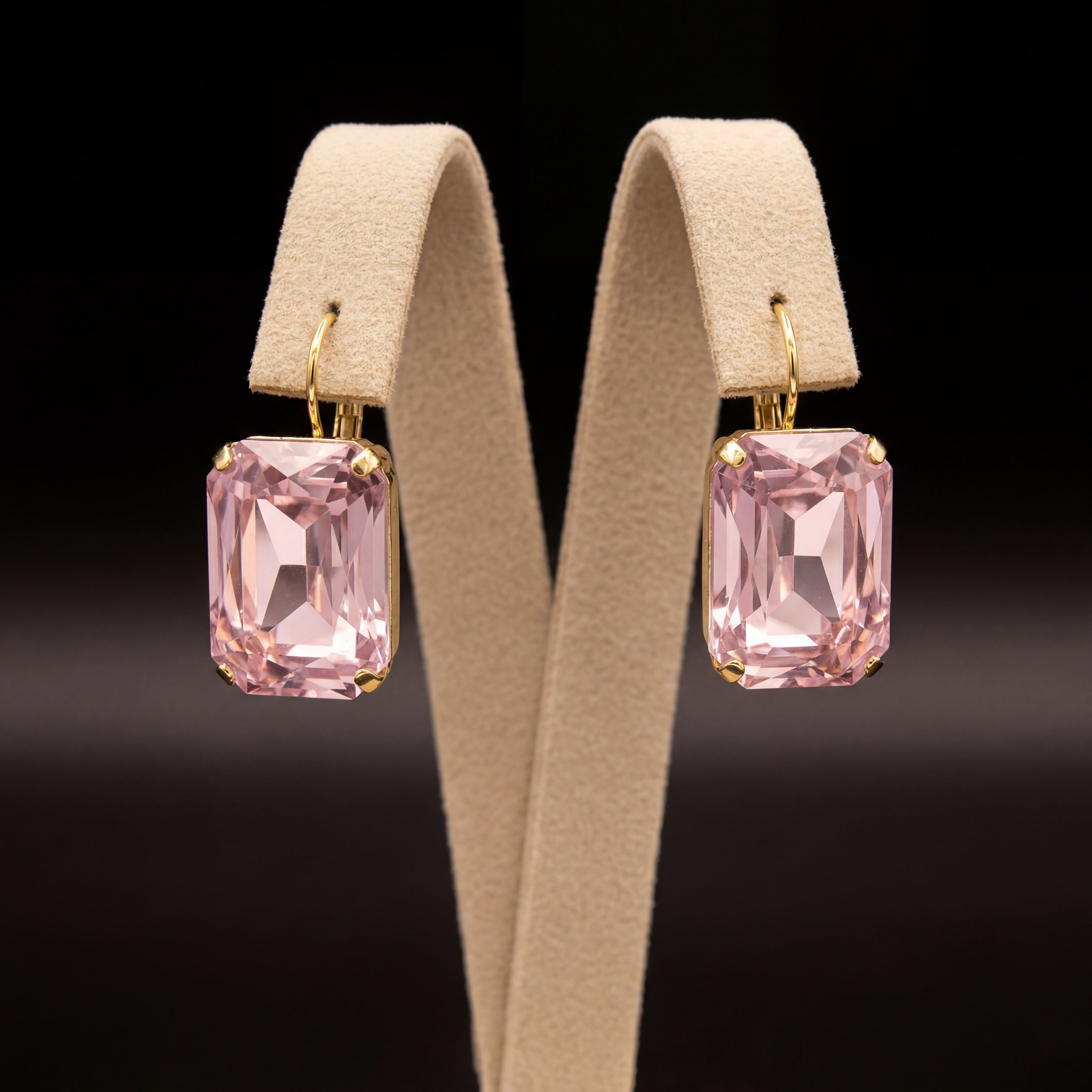 Ottagono orecchini monachella - Oro Giallo - Rosa Chiaro