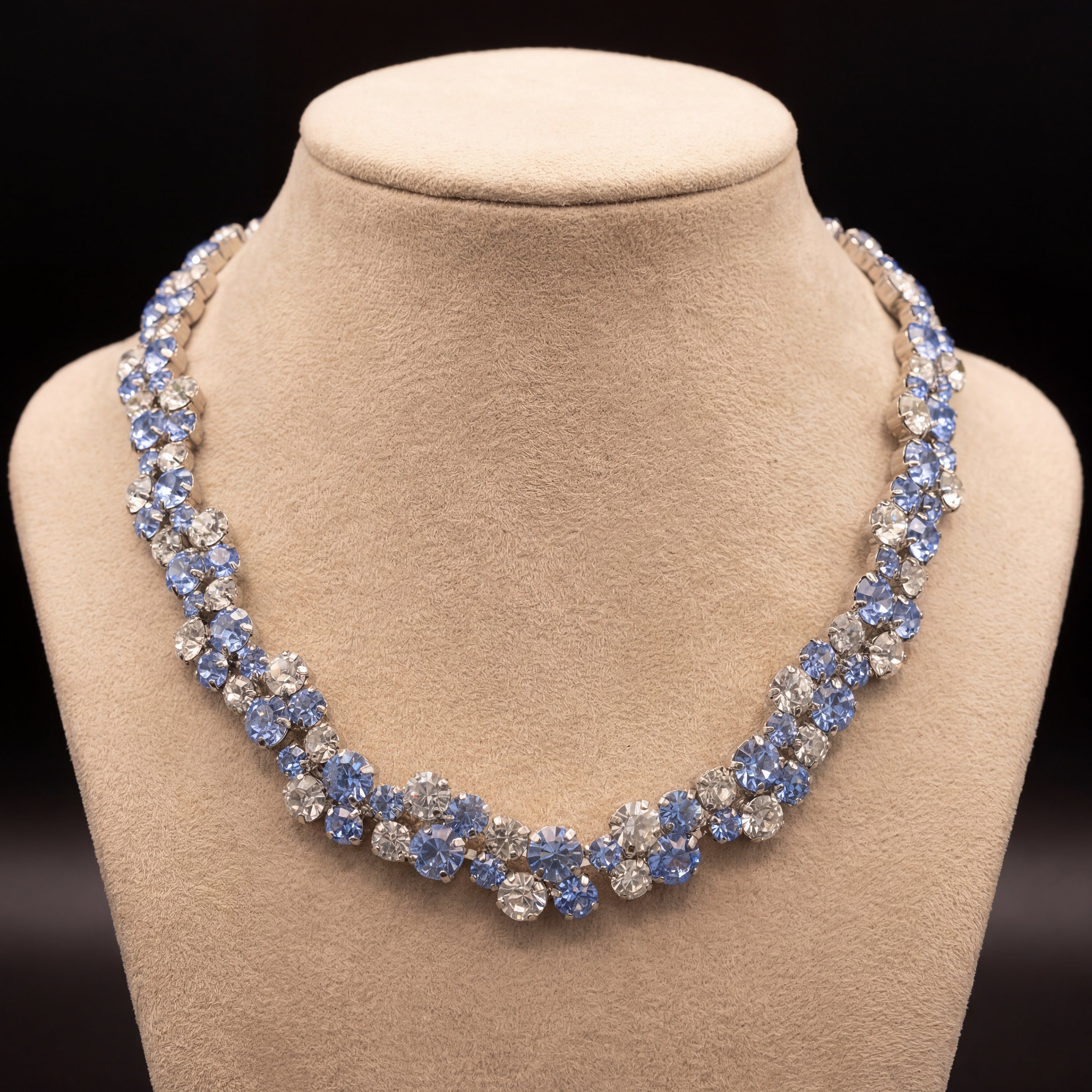Miwa collana - Argento - Azzurro Polvere Crystal