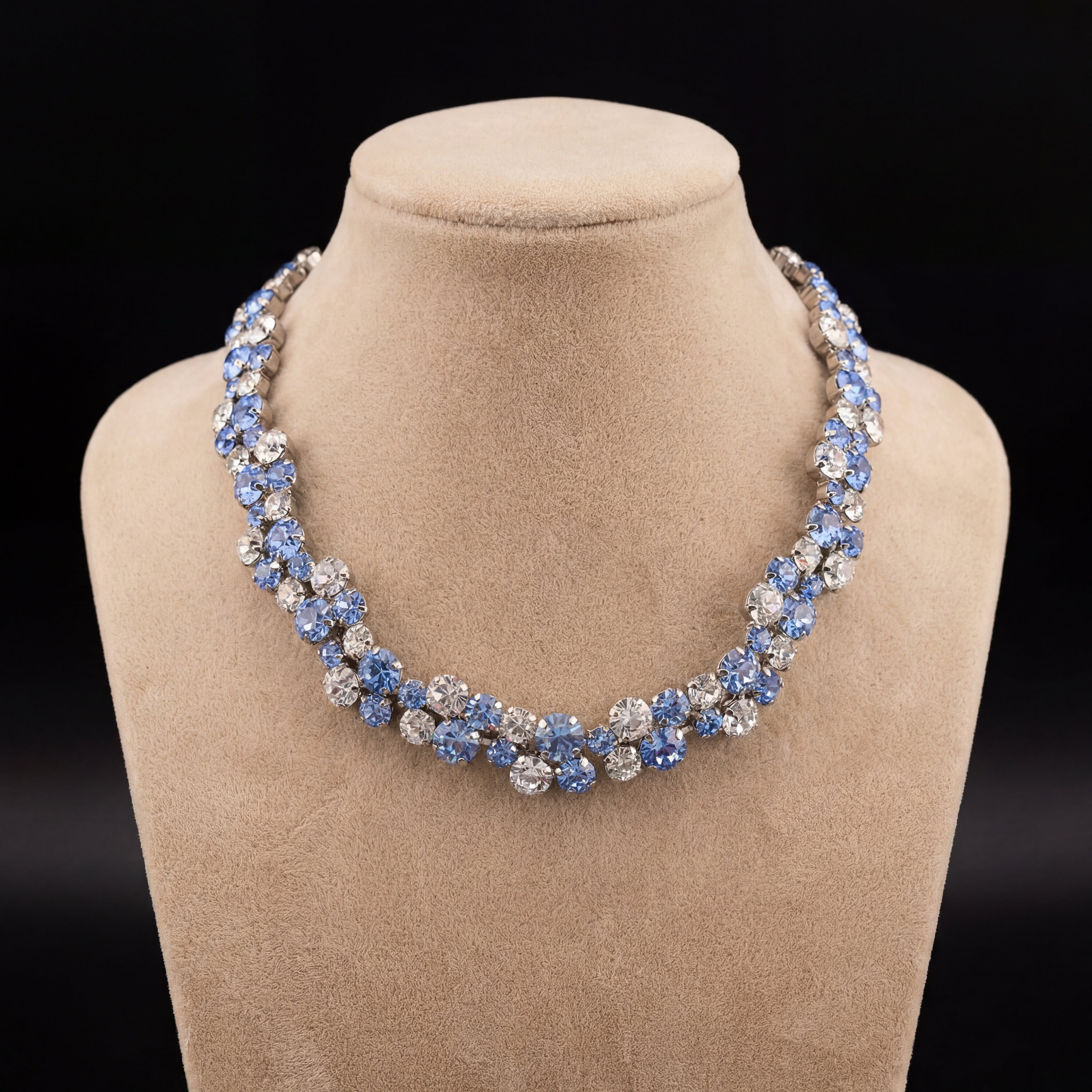 Miwa collana - Argento - Blu, Bianco