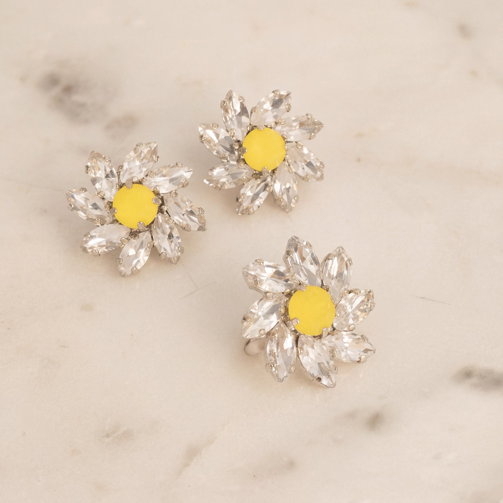 Mini set – Margherita - Argento - CRYSTAL + GIALLO OPACO