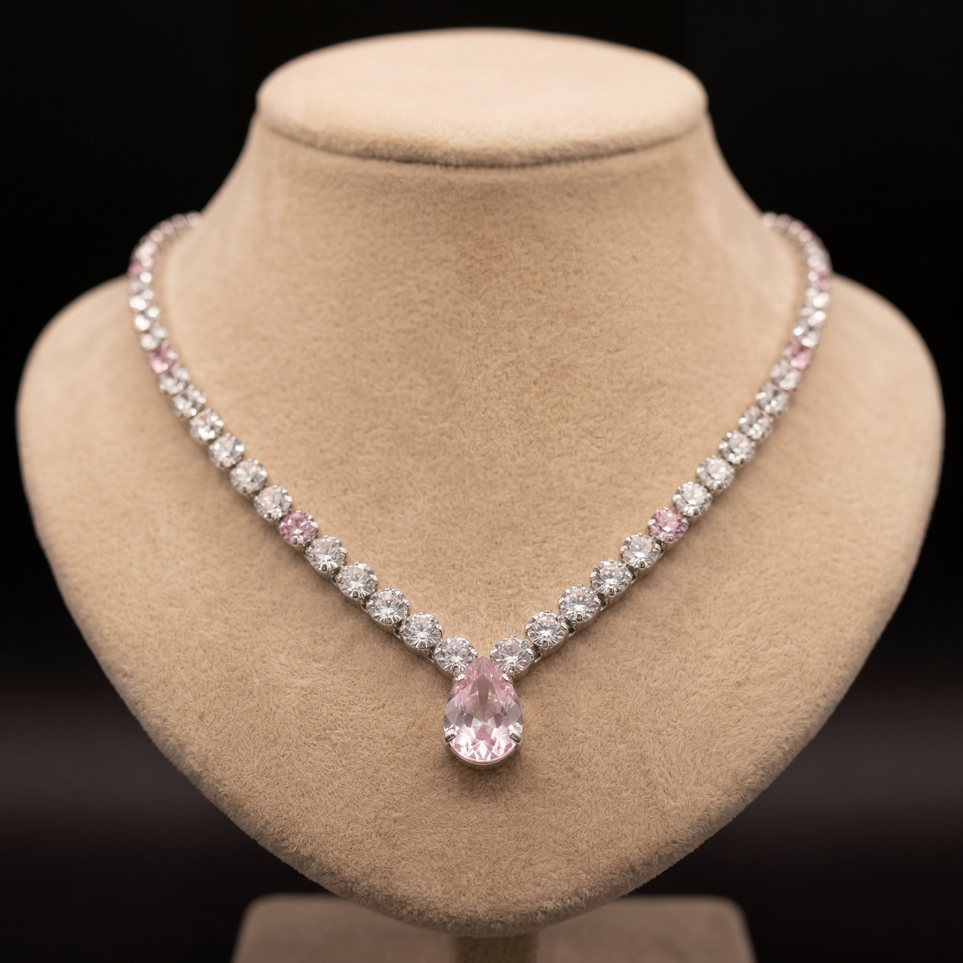 Sorina collana - Argento - CRYSTAL + ROSA CHIARO