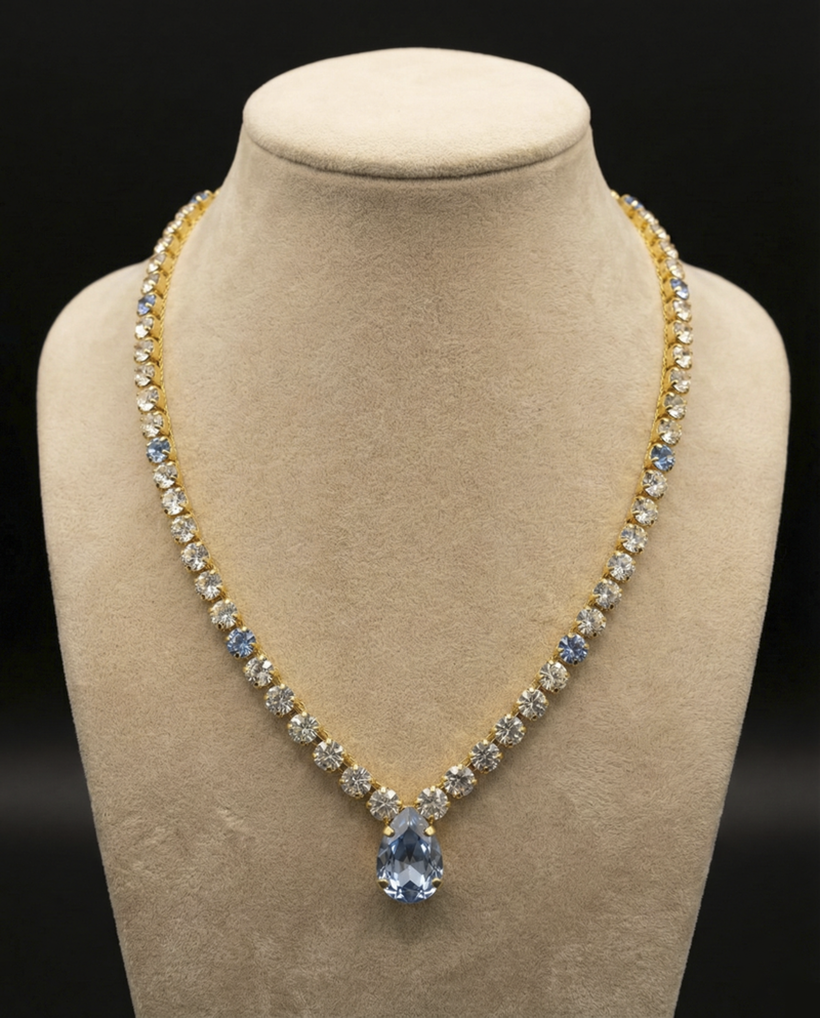 Sorina collana - Oro Giallo - AZZURRO POLVERE CRYSTAL