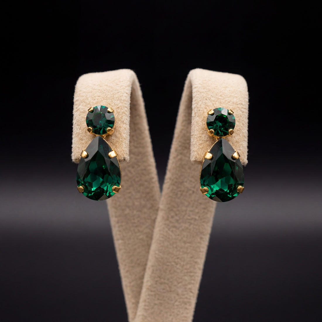 Sorina orecchini - Oro Giallo - Verde Smeraldo