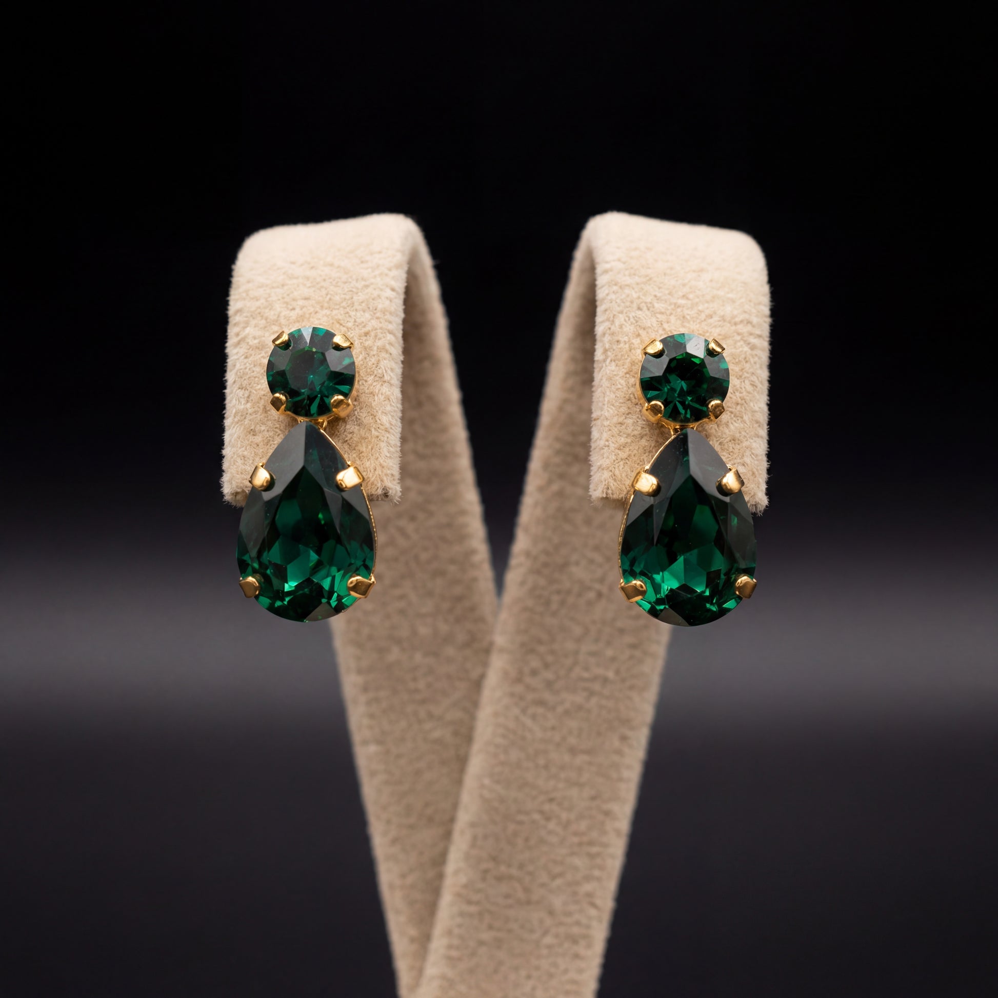 Sorina orecchini - Oro Giallo - Verde Smeraldo