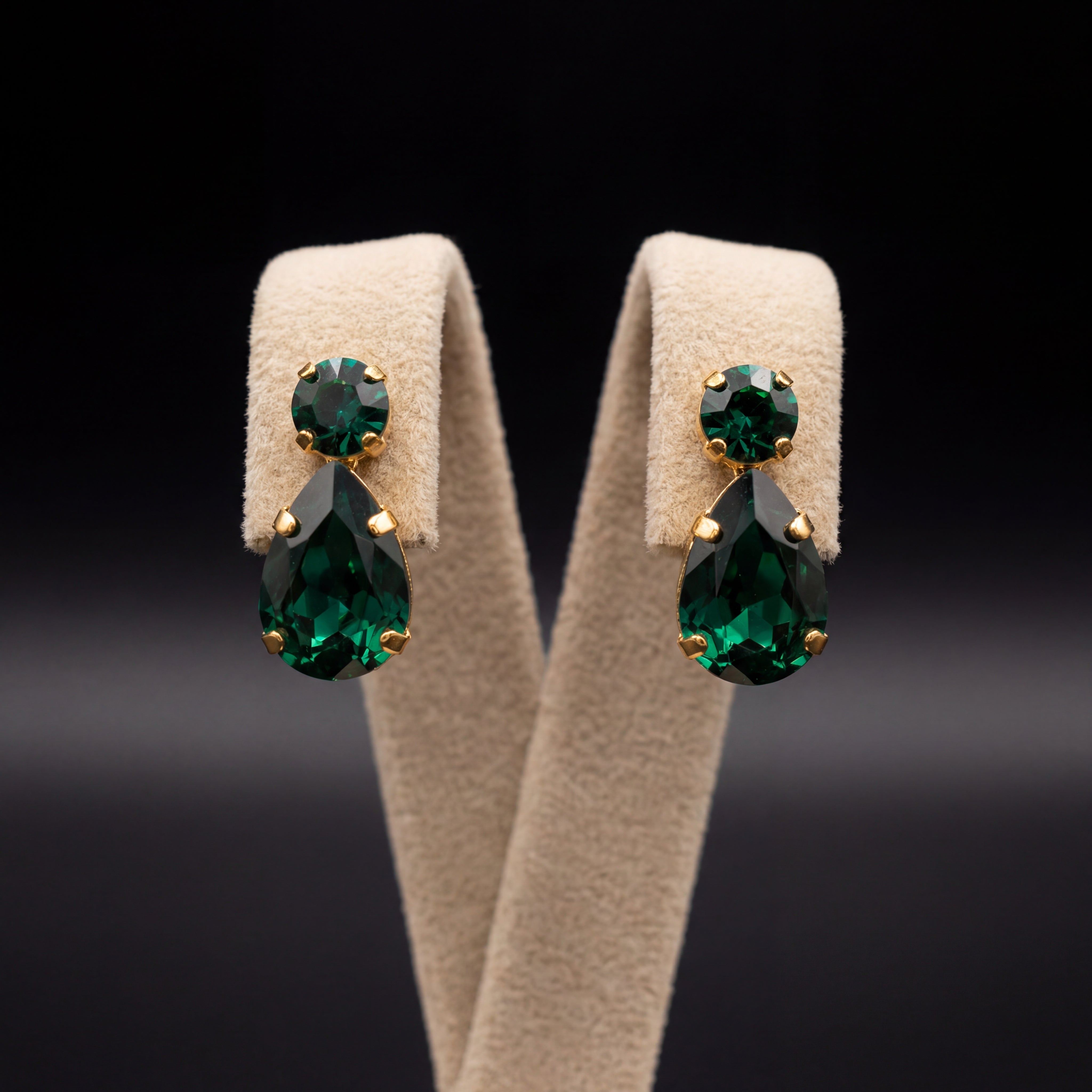 Sorina orecchini - Oro Giallo - Verde Smeraldo