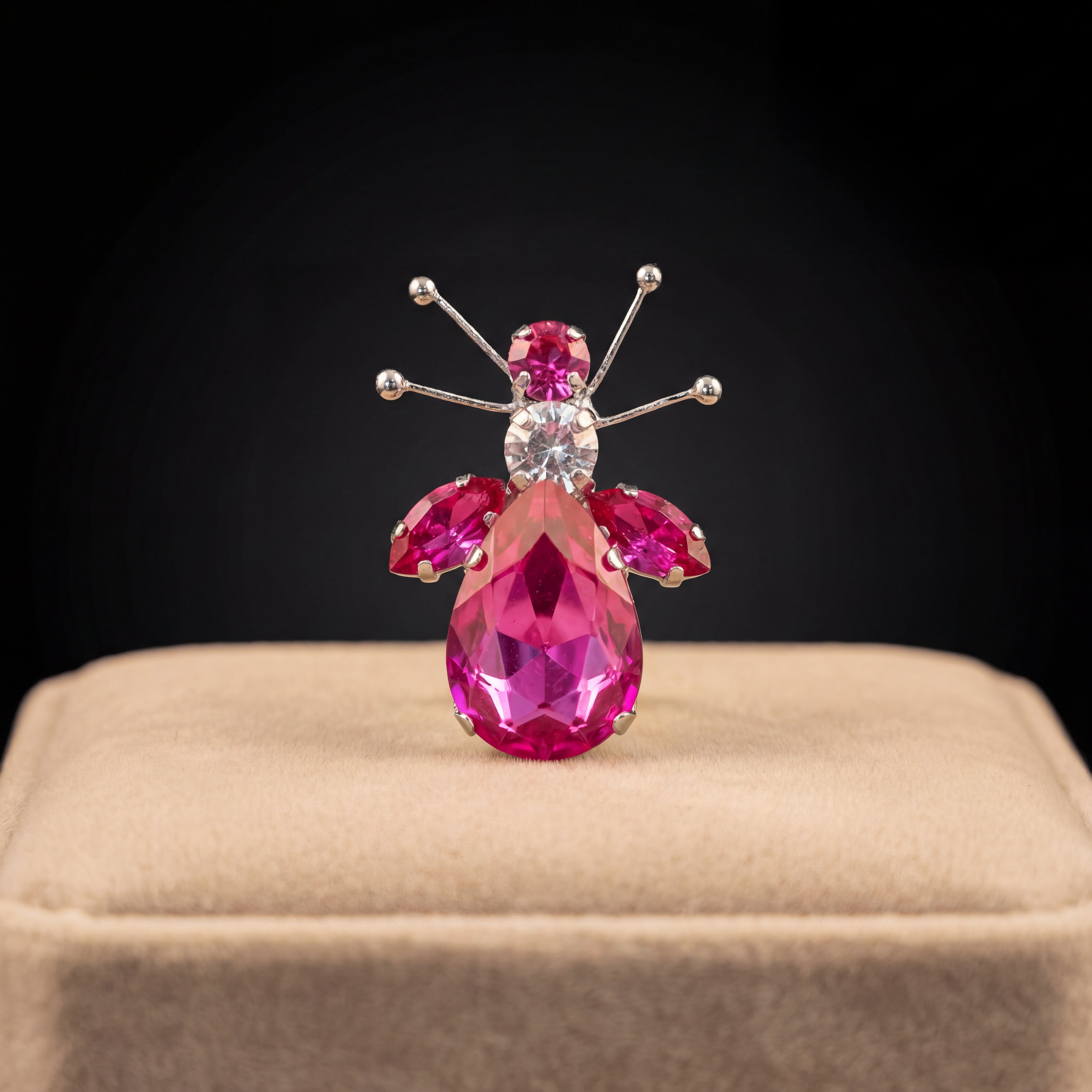 Spilla Bug - Argento - Fuxia Rosa Chiaro