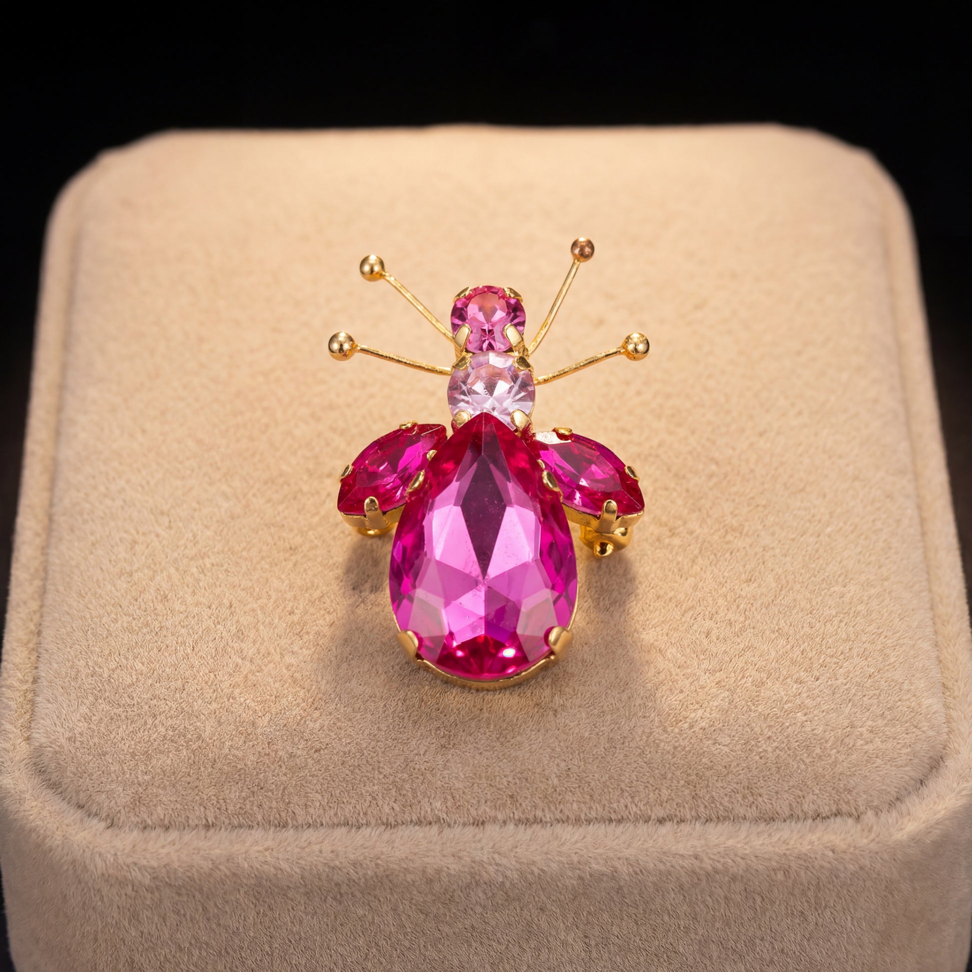 Spilla Bug - Oro Giallo - Fuxia Rosa Chiaro