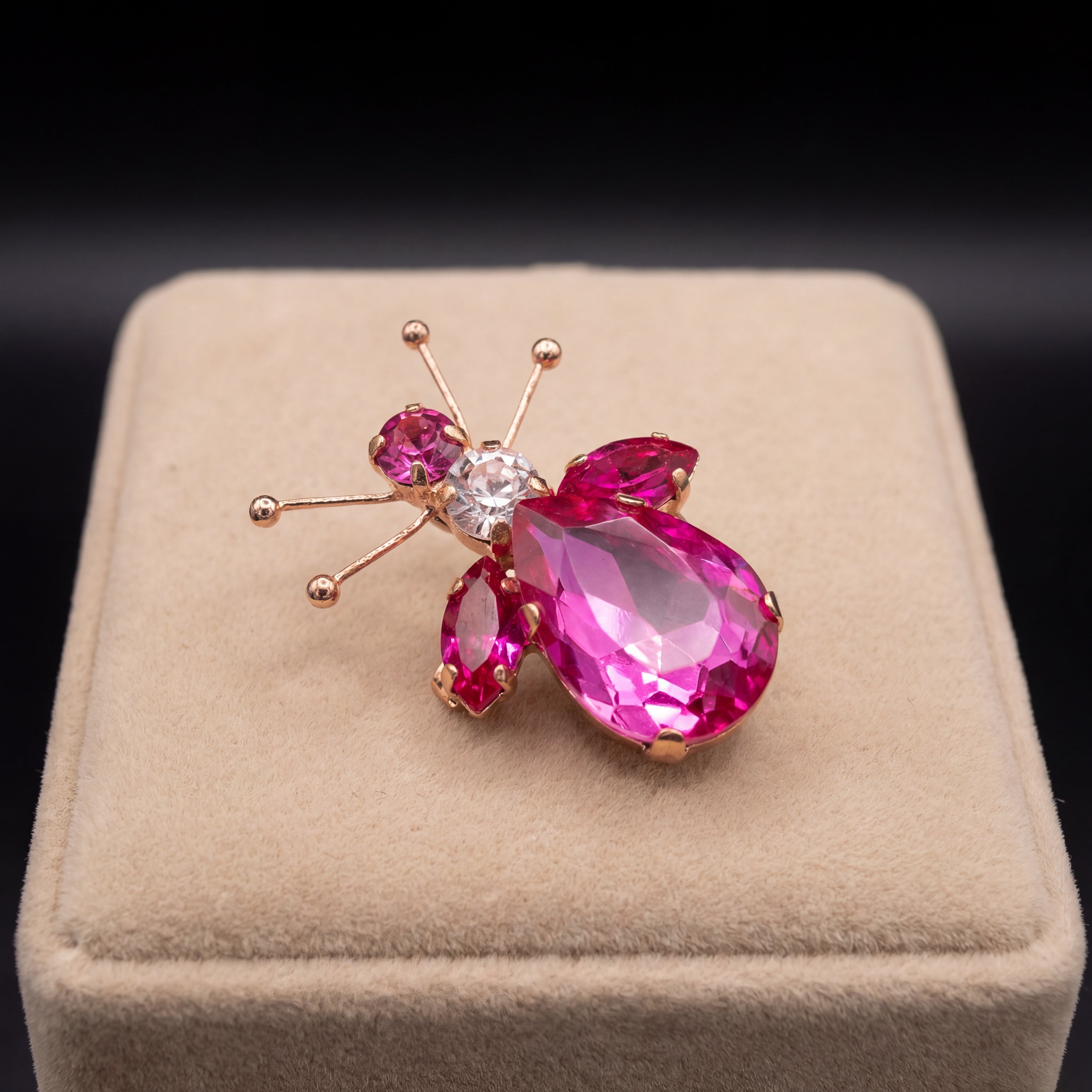 Spilla Bug - Oro Rosa - Fuxia Rosa Chiaro