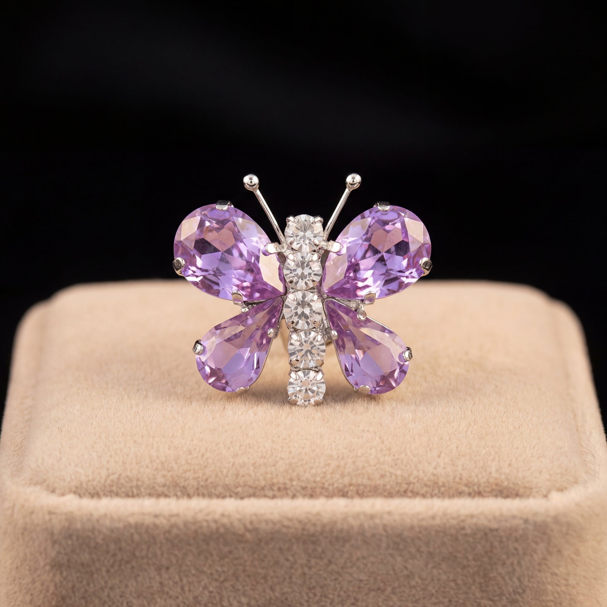 Spilla Farfalla - Argento - Violet Crystal