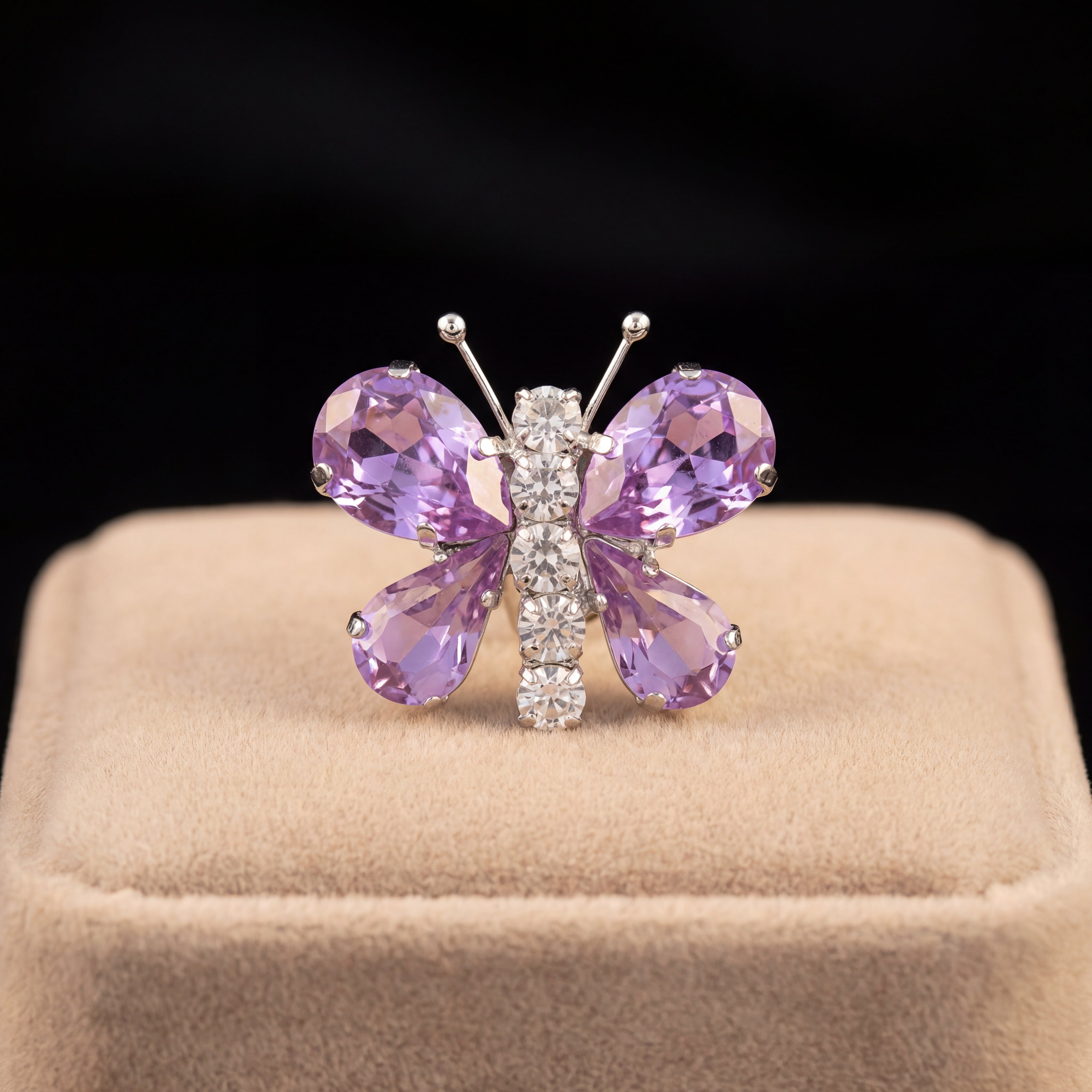 Spilla Farfalla - Argento - Violet Crystal