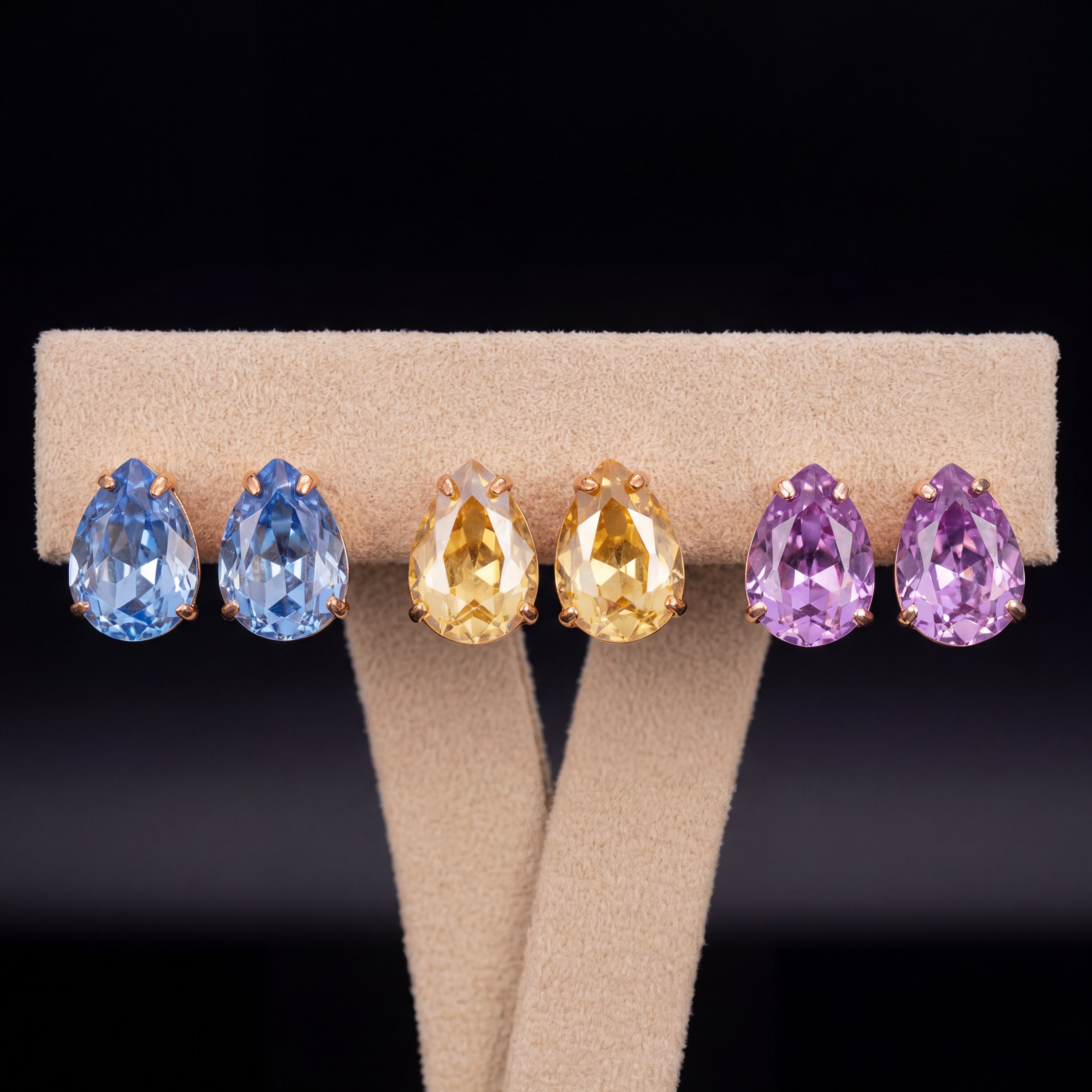 Stilla 1 orecchini - Oro Rosa - Gold - Azzurro polvere - Violet