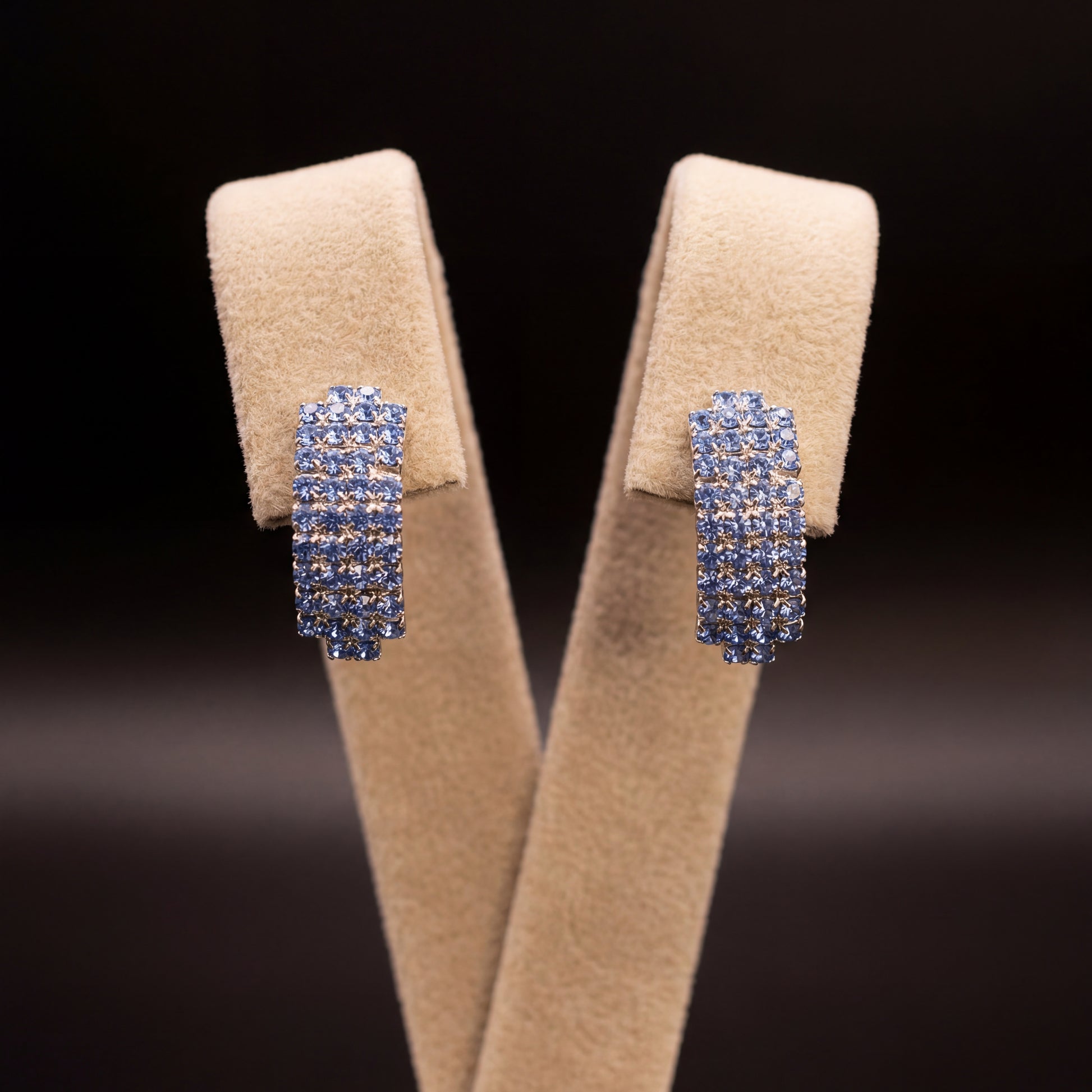 Strass orecchini - Argento - Strass orecchini   azzurro polvere