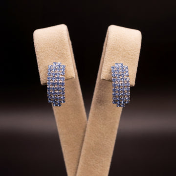 Strass orecchini - Argento - Strass orecchini   azzurro polvere