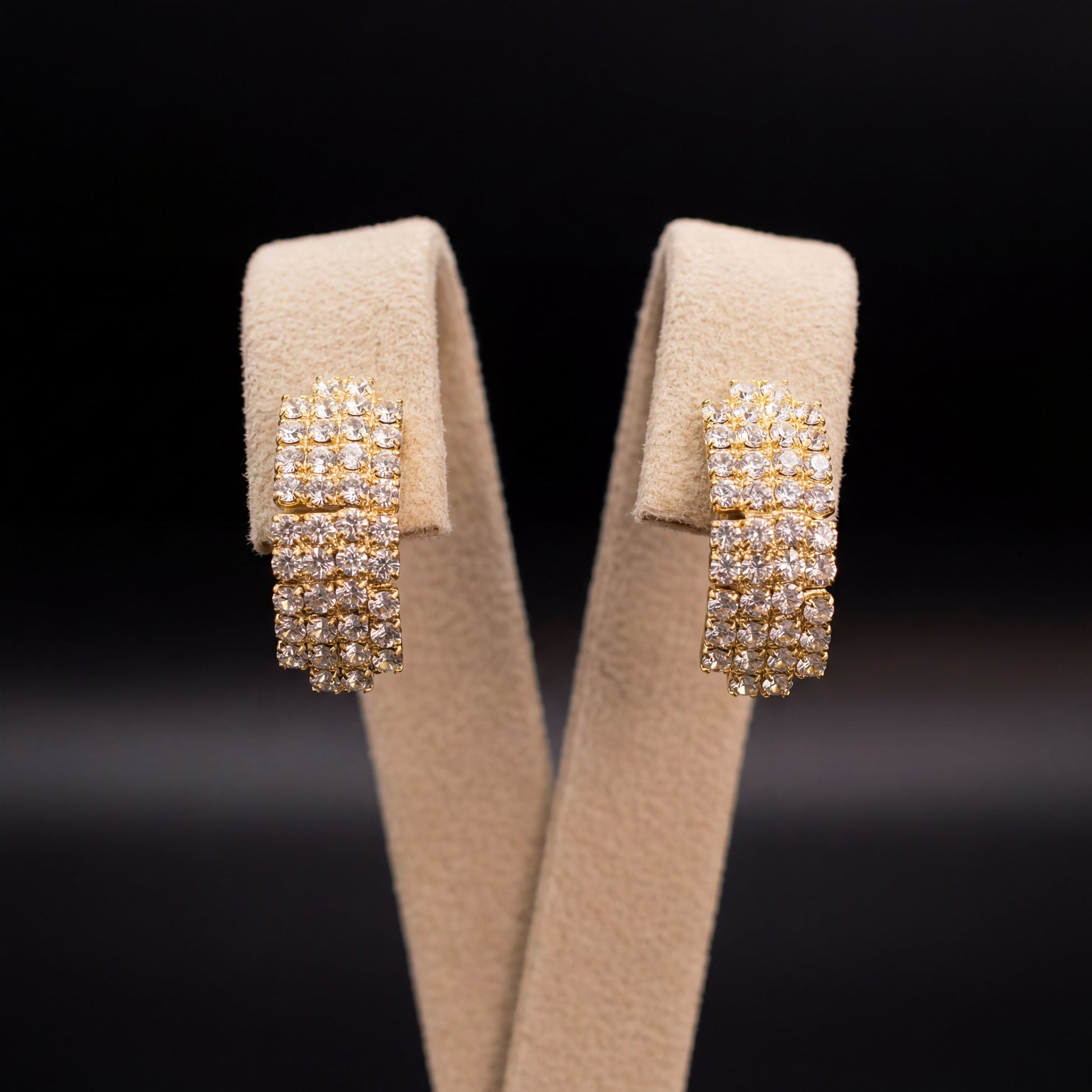 Strass orecchini - Oro Giallo - Strass orecchini   crystal