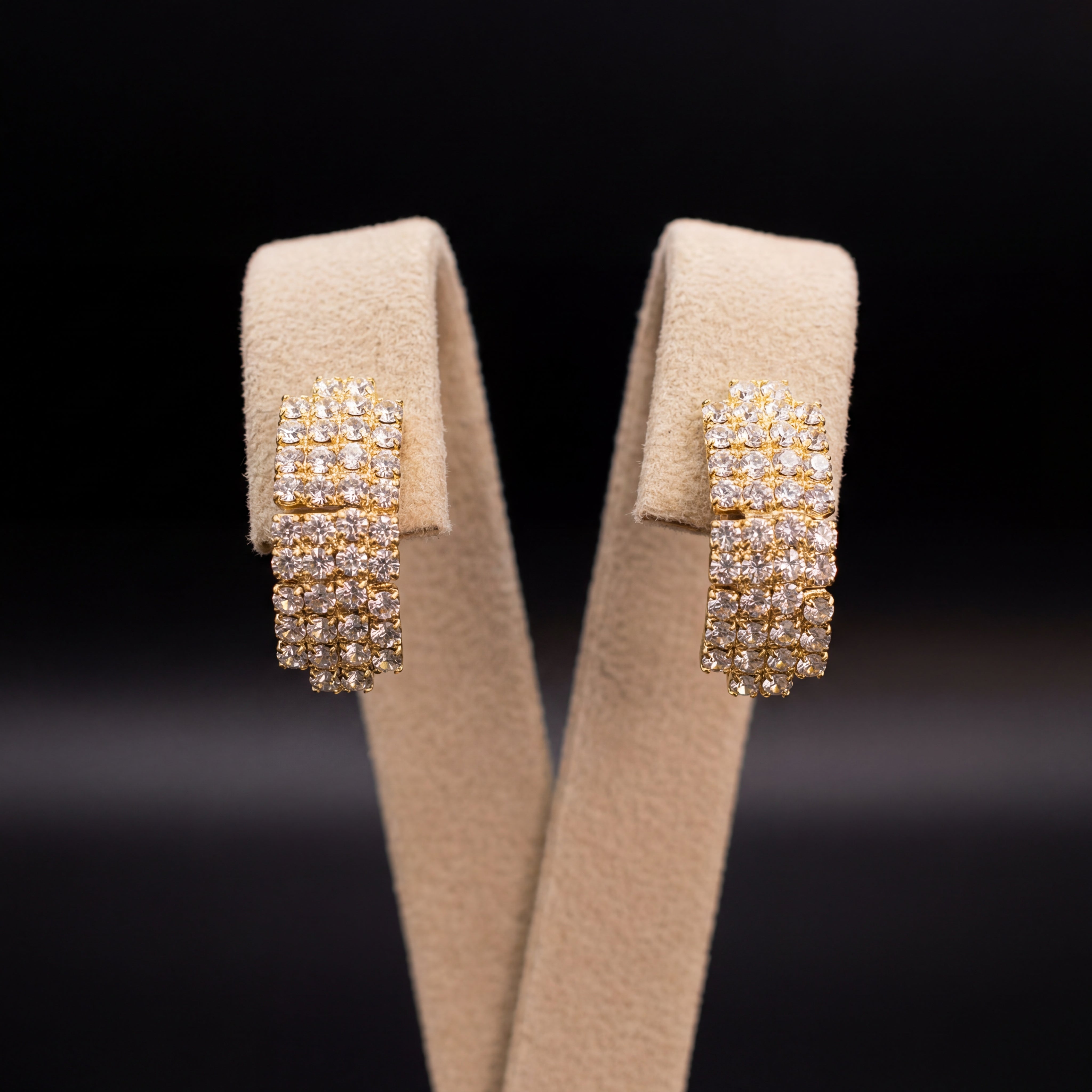 Strass orecchini - Oro Giallo - Strass orecchini   crystal