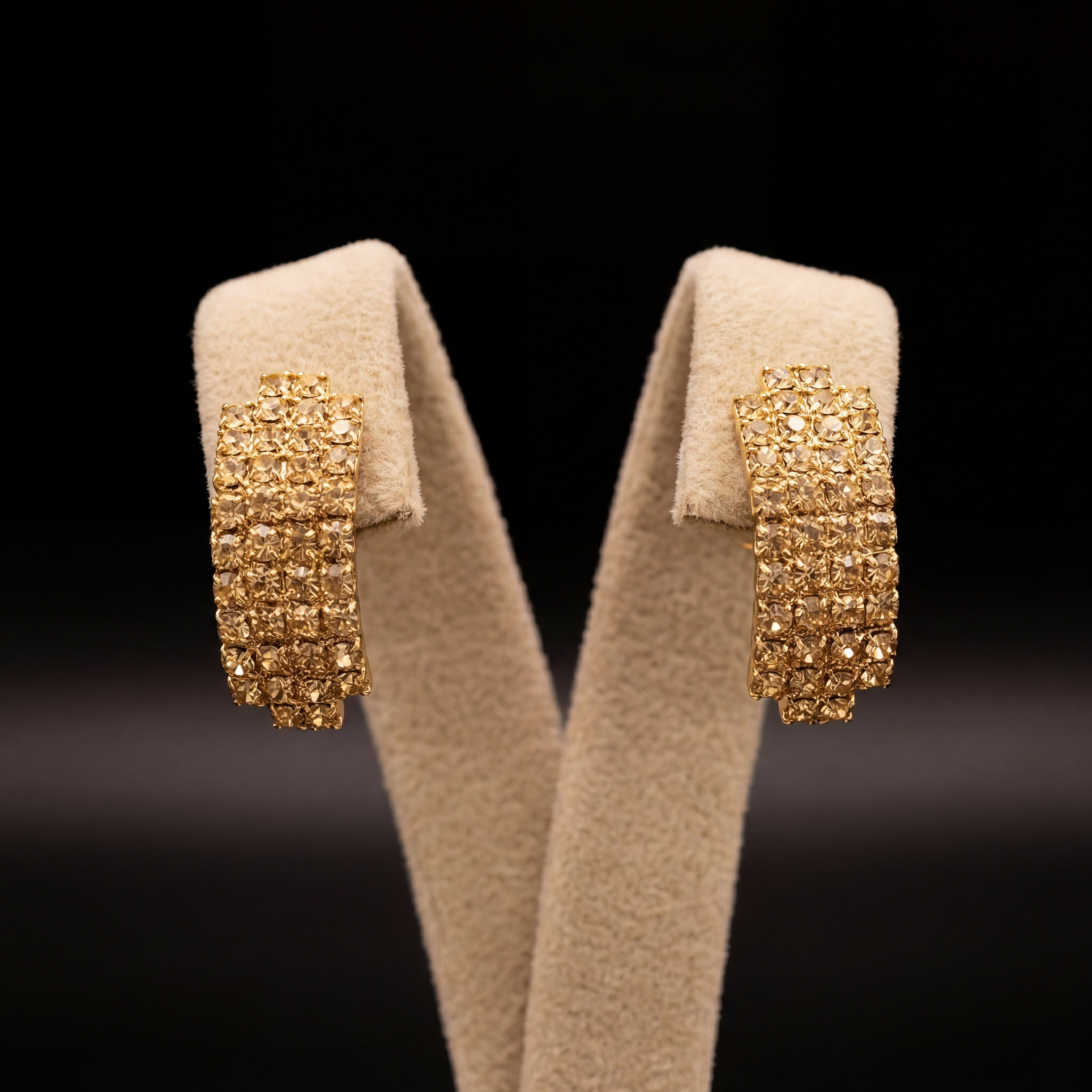 Strass orecchini - Oro Giallo - Strass orecchini   gold