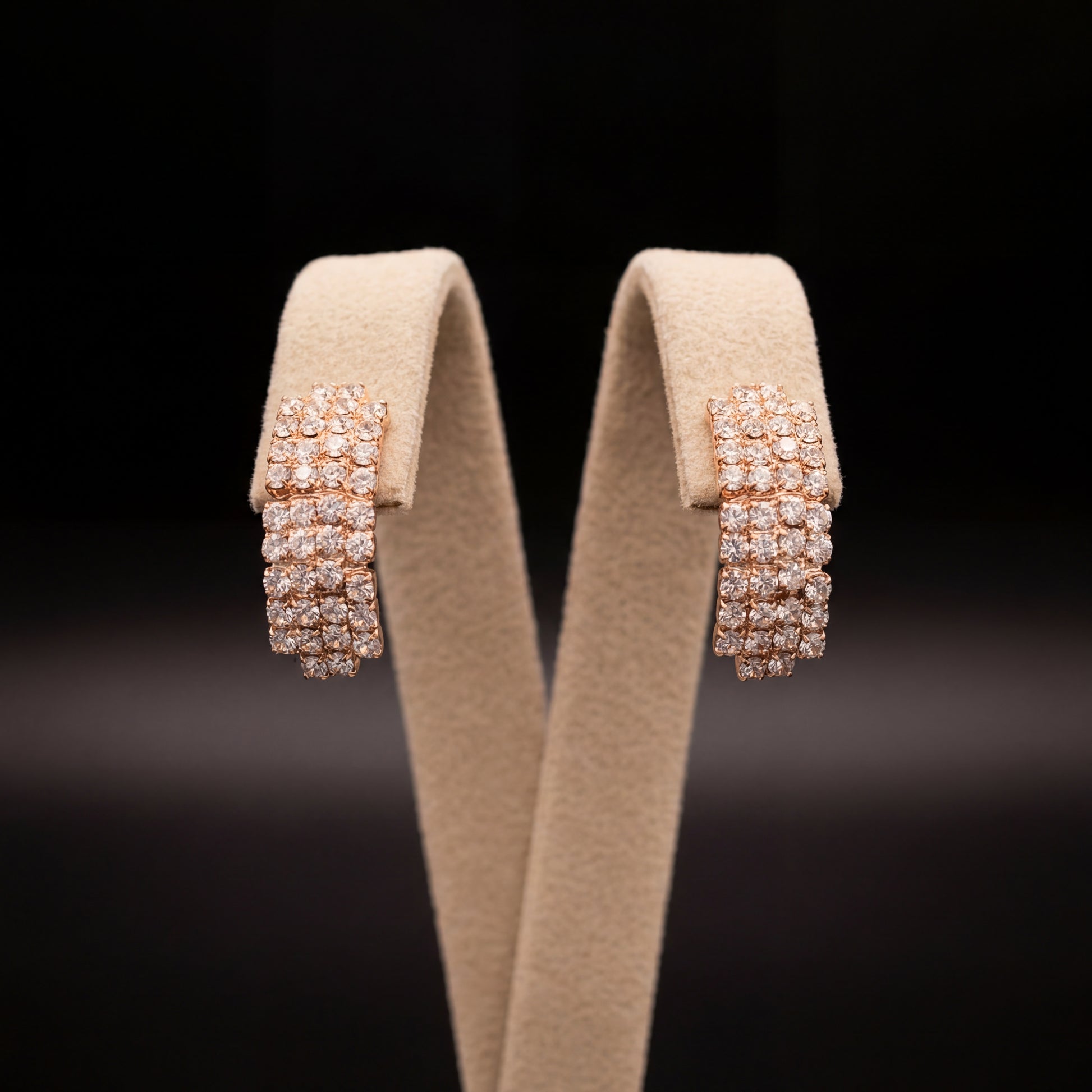 Strass orecchini - Oro Rosa - Strass orecchini   crystal