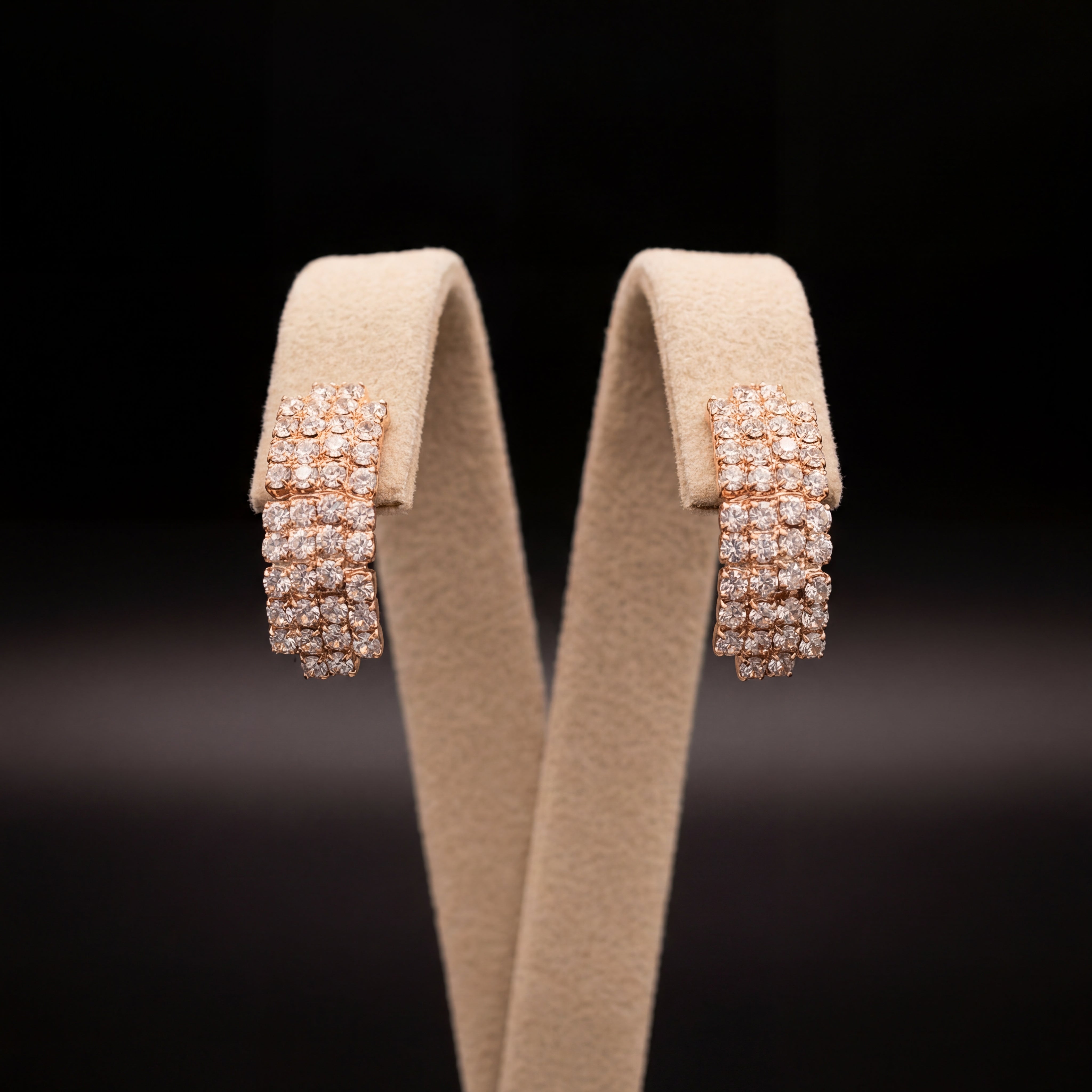 Strass orecchini - Oro Rosa - Strass orecchini   crystal