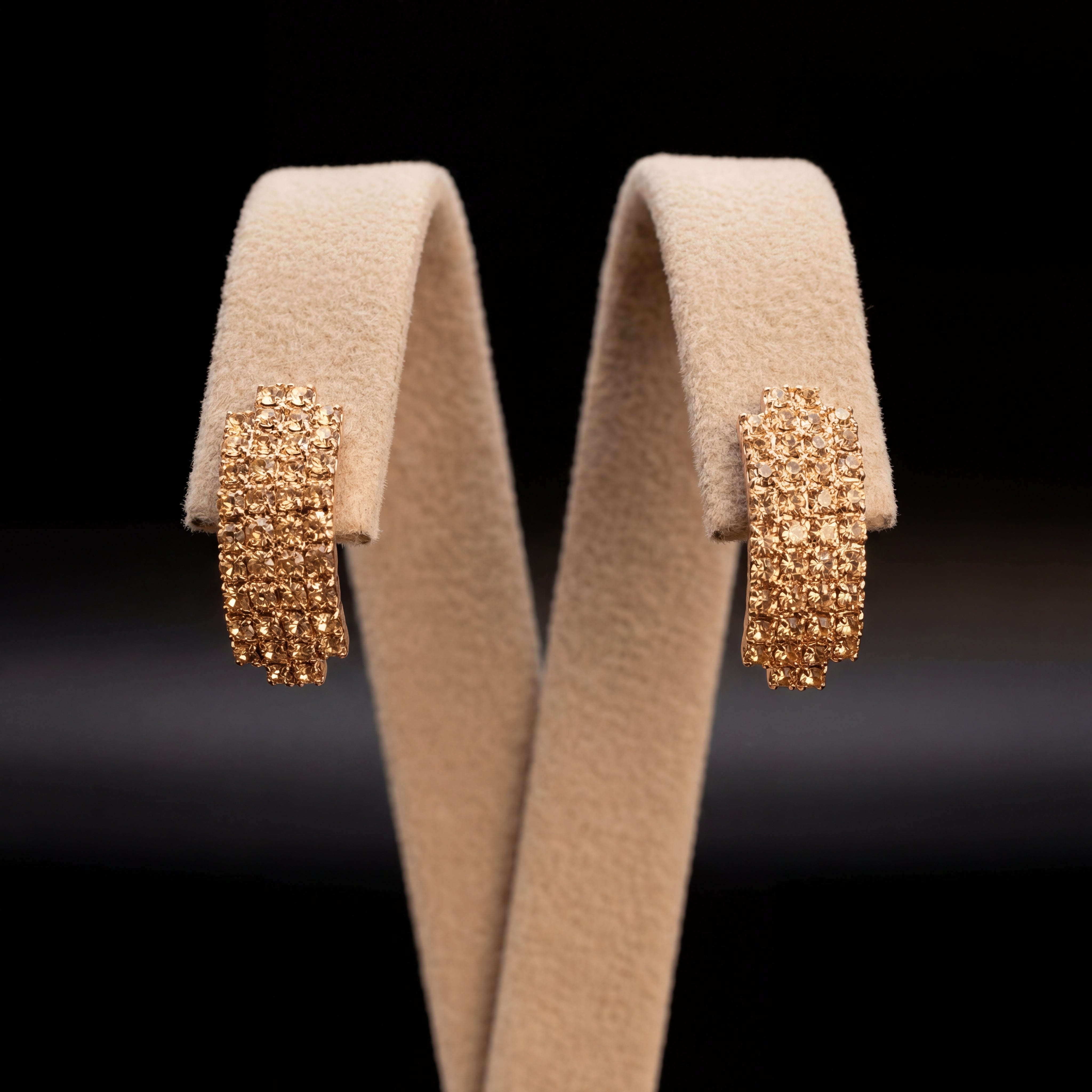 Strass orecchini - Oro Rosa - Strass orecchini   gold