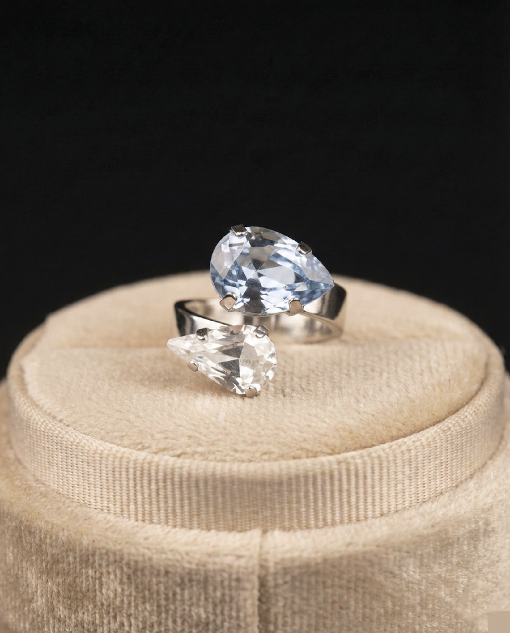 Sybel anello - Silver - AZZURRO POLVERE + CRYSTAL