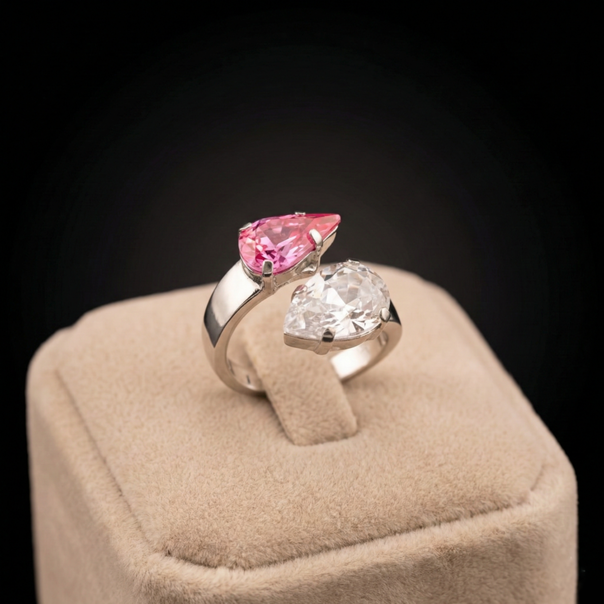 Sybel anello - Silver - CRYSTAL + ROSA