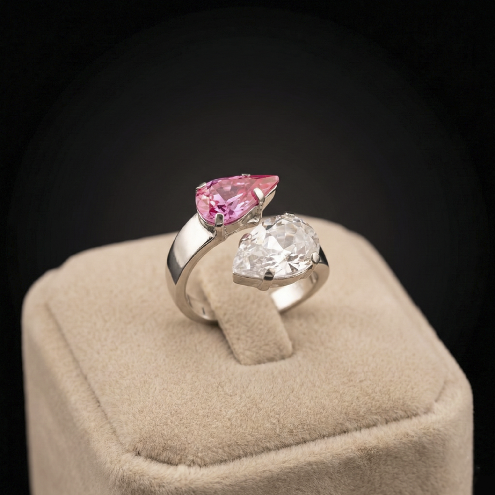 Sybel anello - Silver - CRYSTAL + ROSA