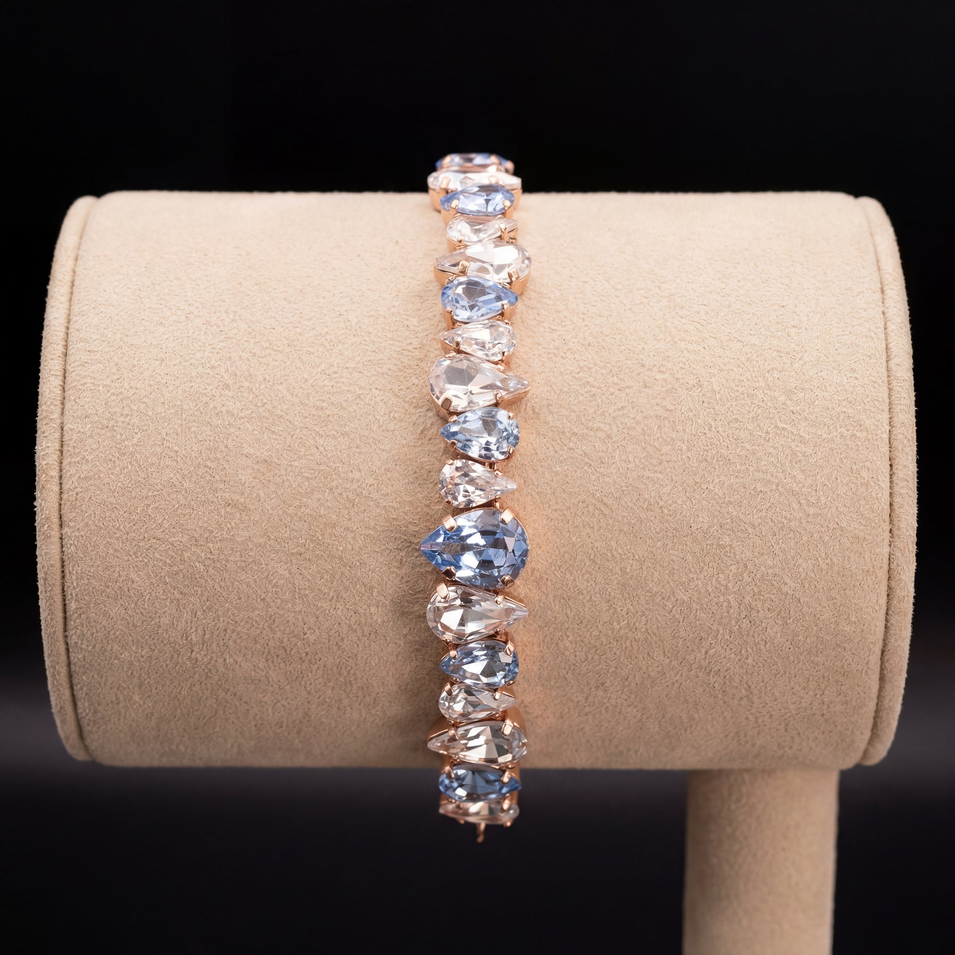 Sybel bracciale - Oro Rosa - Crystal Azzurro Polvere