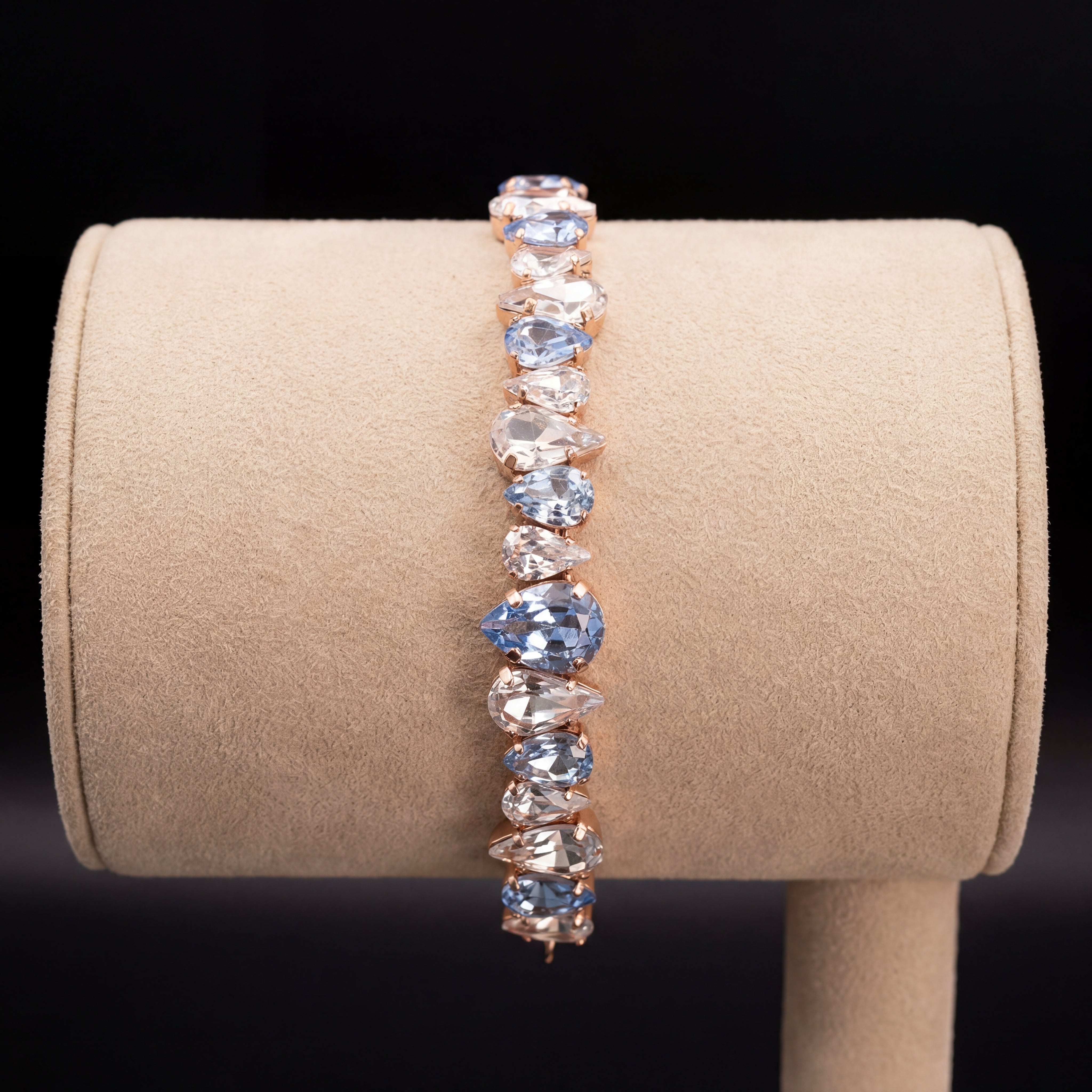 Sybel bracciale - Oro Rosa - Crystal Azzurro Polvere