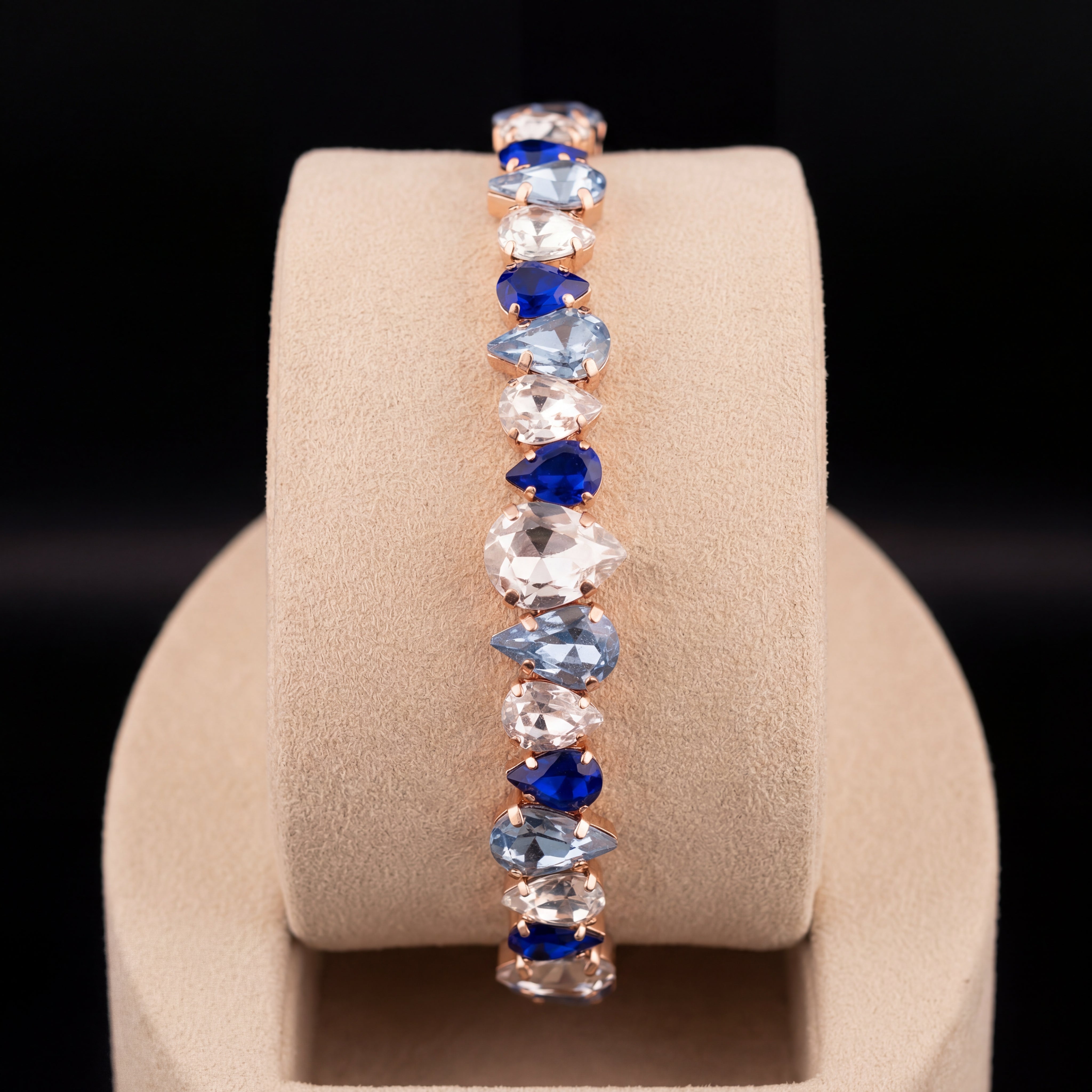 Sybel bracciale - Oro Rosa - Zaffiro Crystal Azzurro Polvere