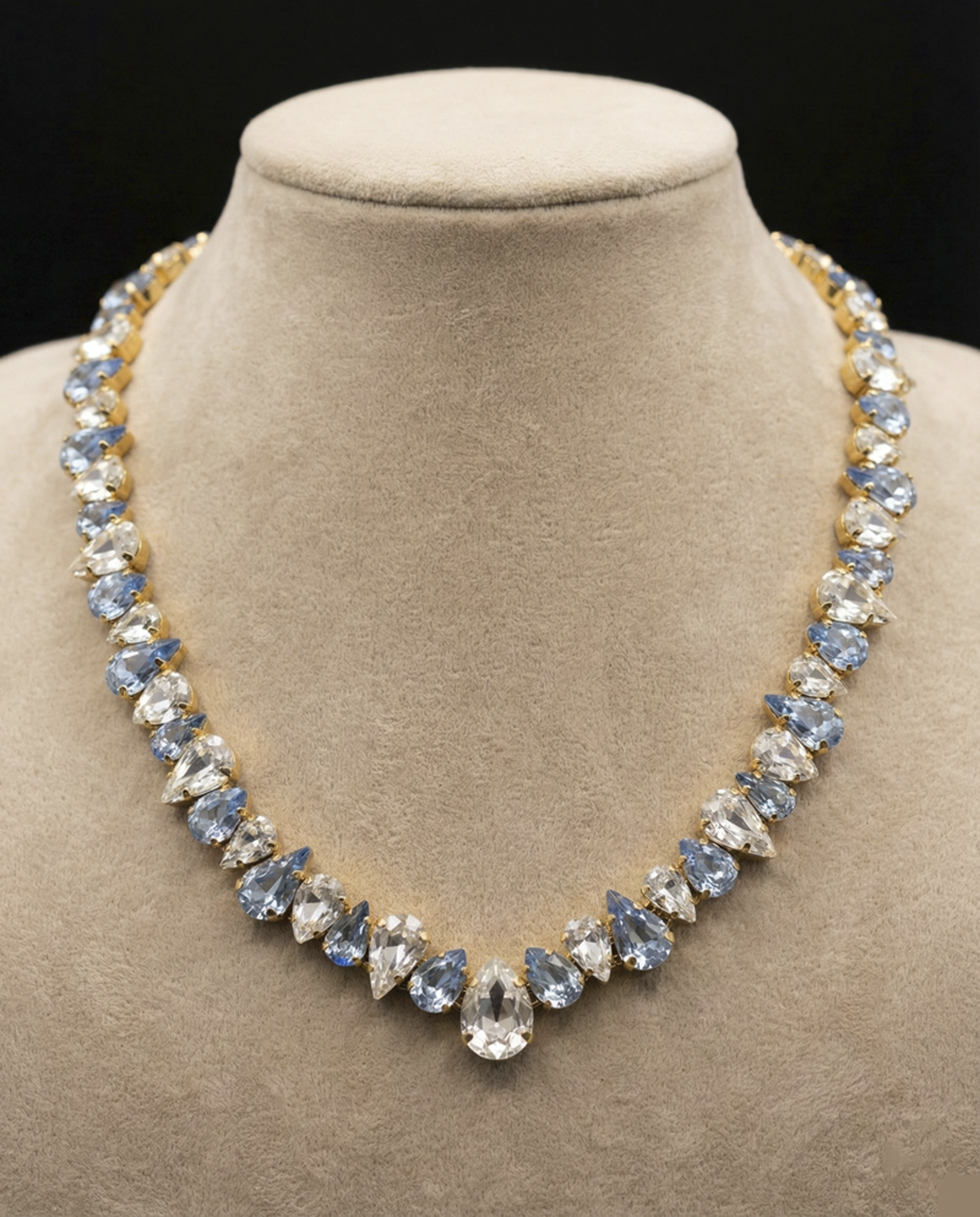 Sybel collana - Oro Giallo - AZZURRO POLVERE, CRYSTAL