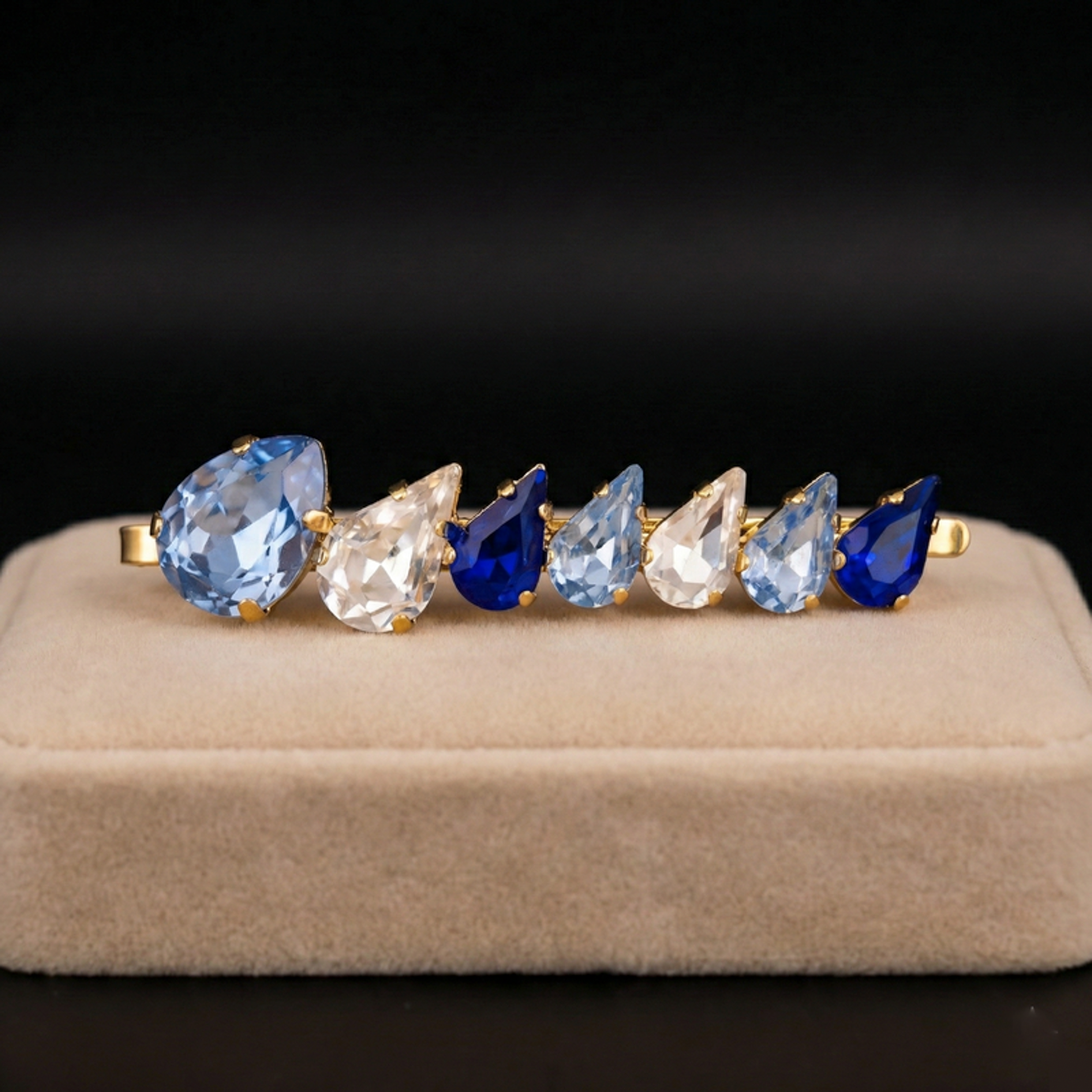 Sybel fermaglio - Oro Giallo - CRYSTAL, ZAFFIRO, AZZURRO POLVERE