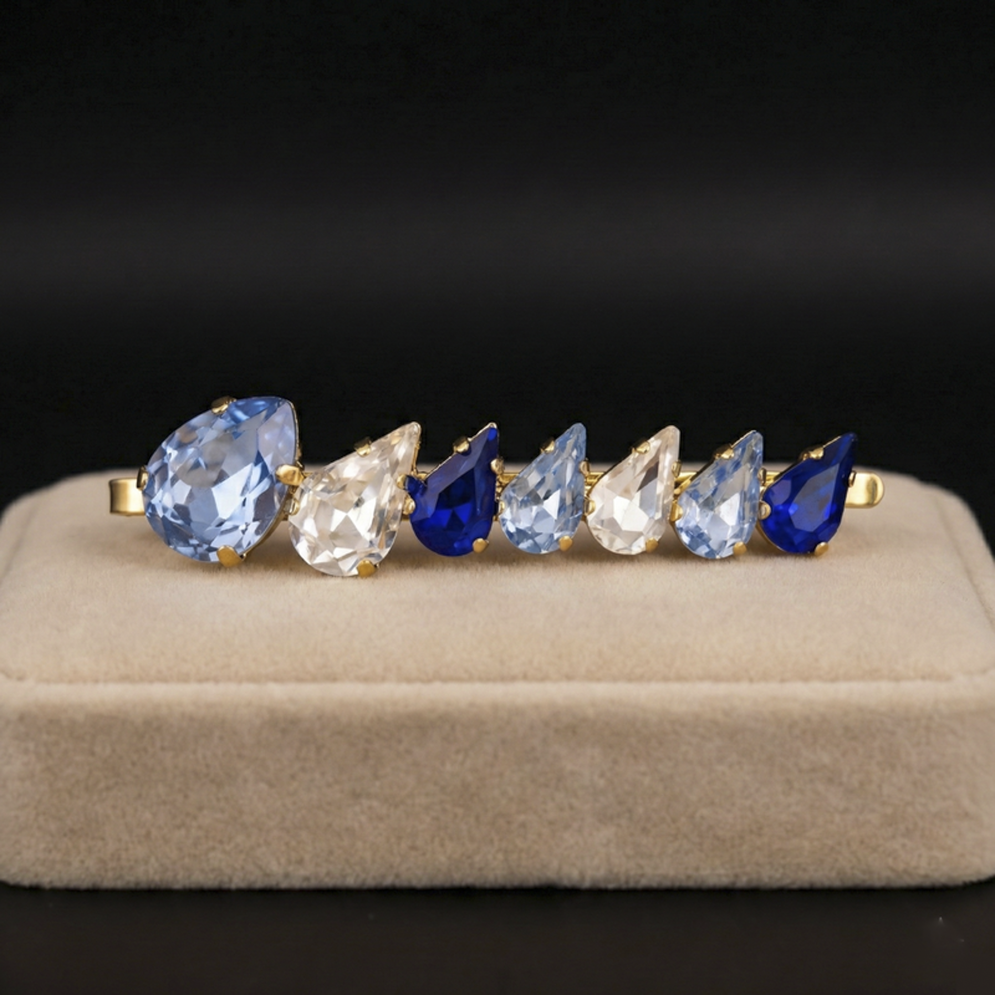 Sybel fermaglio - Oro Giallo - CRYSTAL, ZAFFIRO, AZZURRO POLVERE