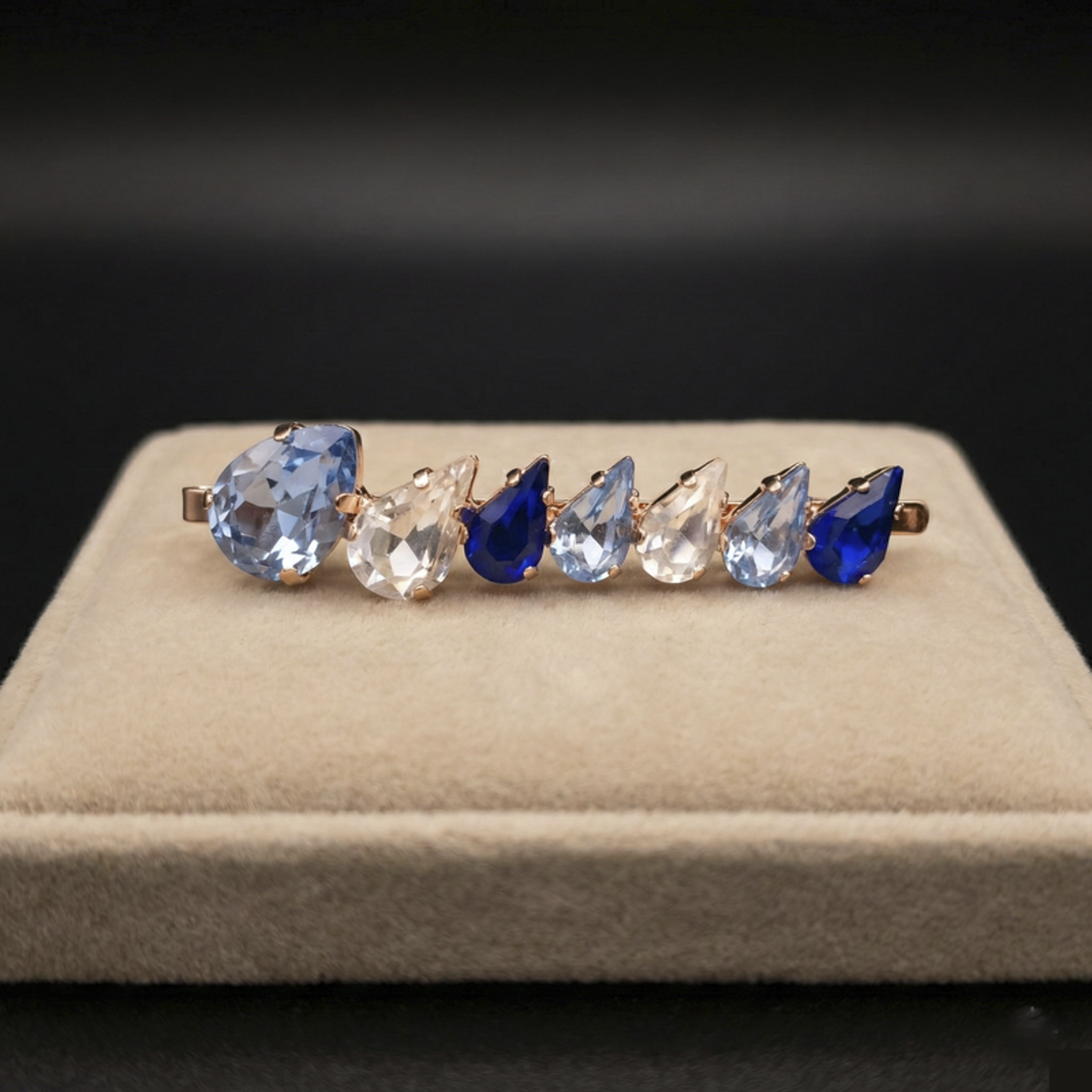 Sybel fermaglio - Oro Rosa - CRYSTAL, ZAFFIRO, AZZURRO POLVERE