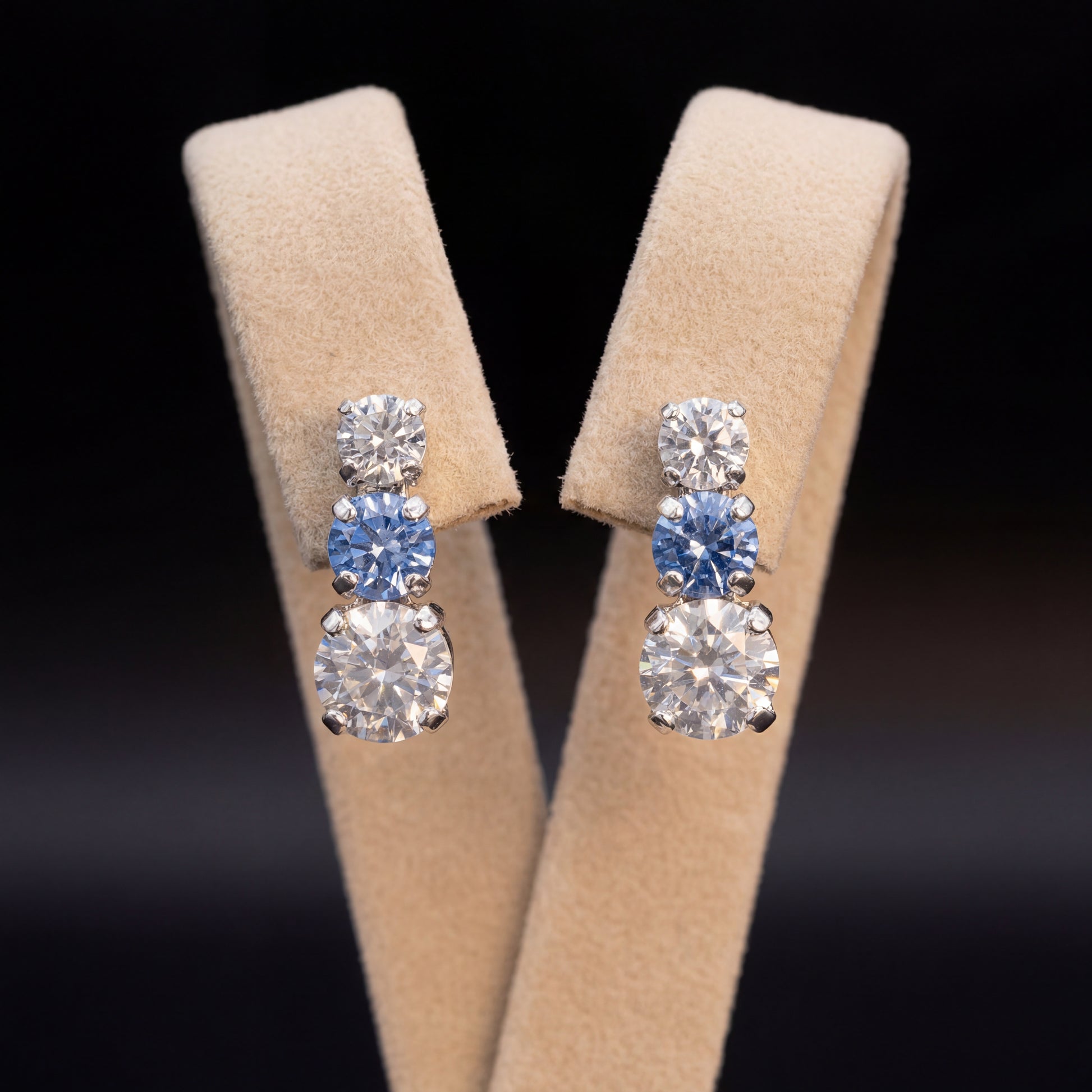 Trilogy orecchini - Argento - Azzurro Polvere Crystal