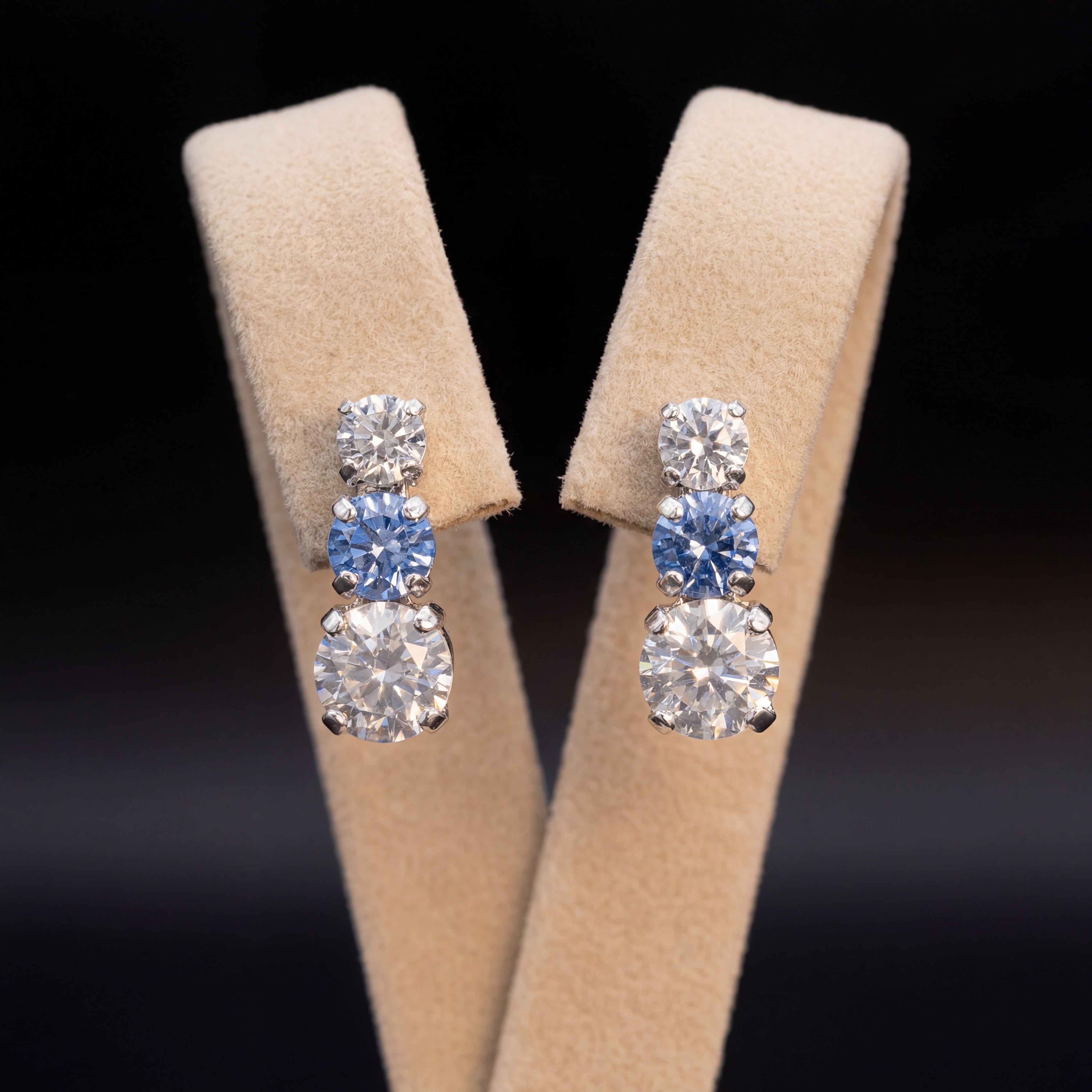 Trilogy orecchini - Argento - Azzurro Polvere Crystal