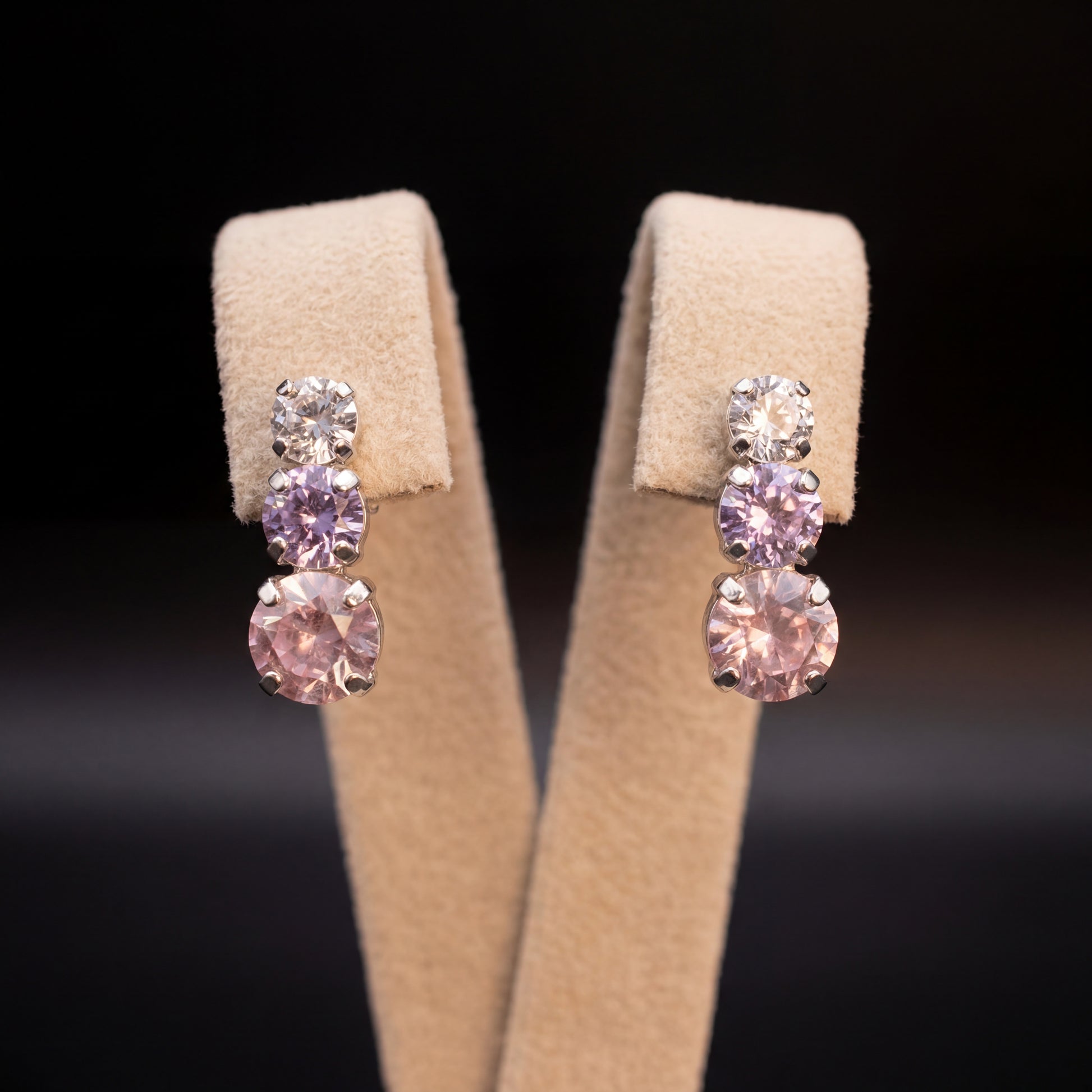 Trilogy orecchini - Argento - Crystal Rosa Chiaro Violet